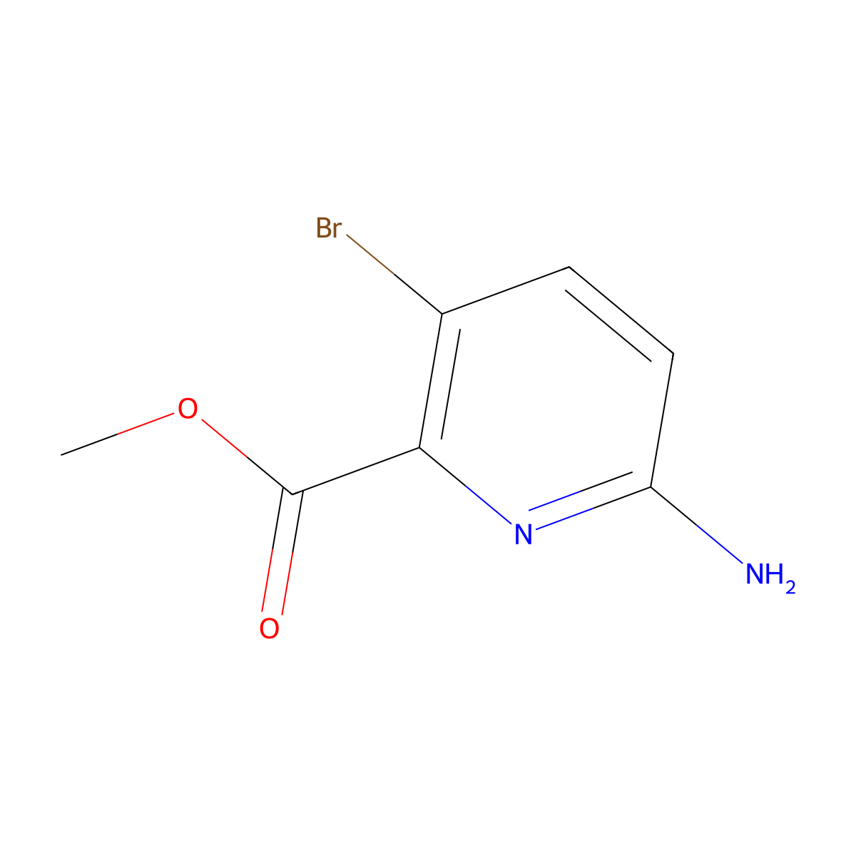 Methyl 6-amino-3-bromopyridine-2-carboxylate molecular structure, CAS 178876-83-0