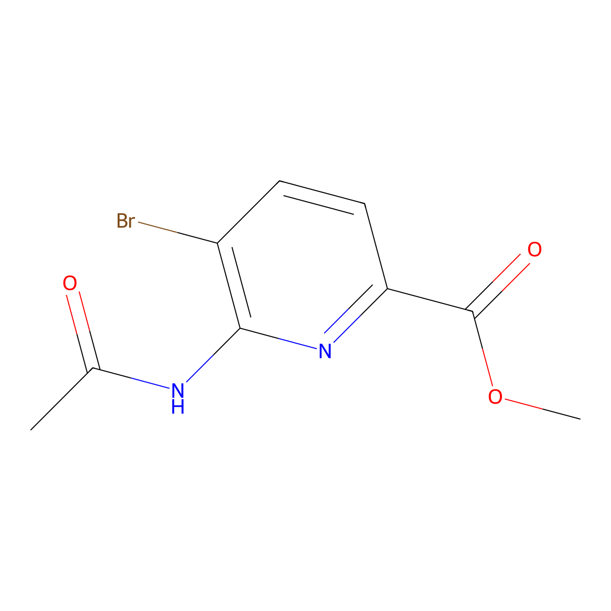 Methyl 6-acetamido-5-bromopicolinate molecular structure, CAS 178876-84-1