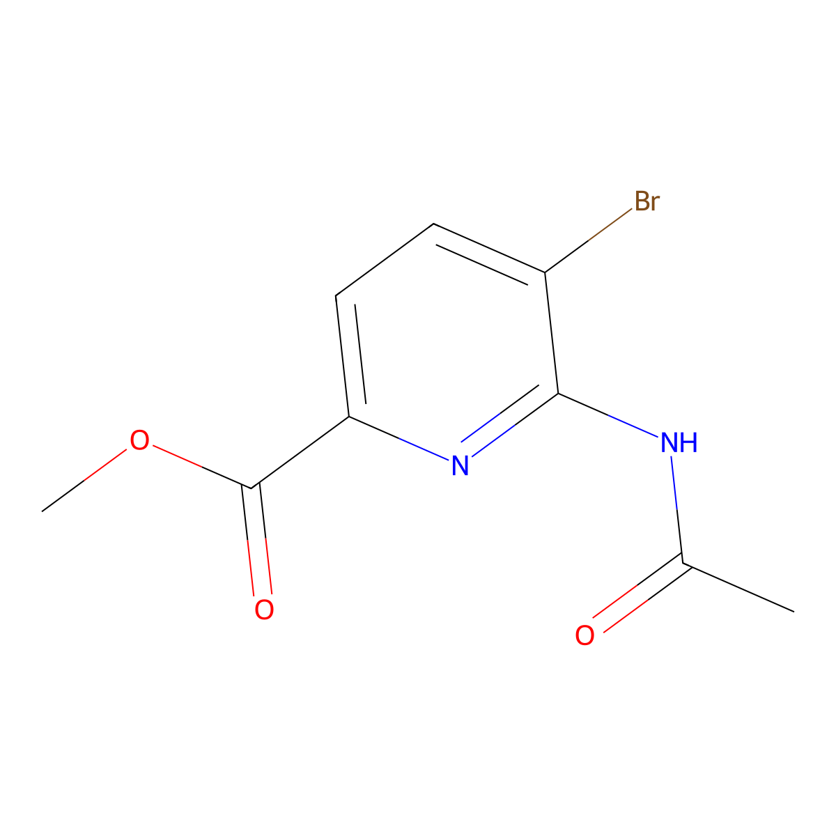 Methyl 6-acetamido-5-bromopicolinate molecular structure, CAS 178876-84-1