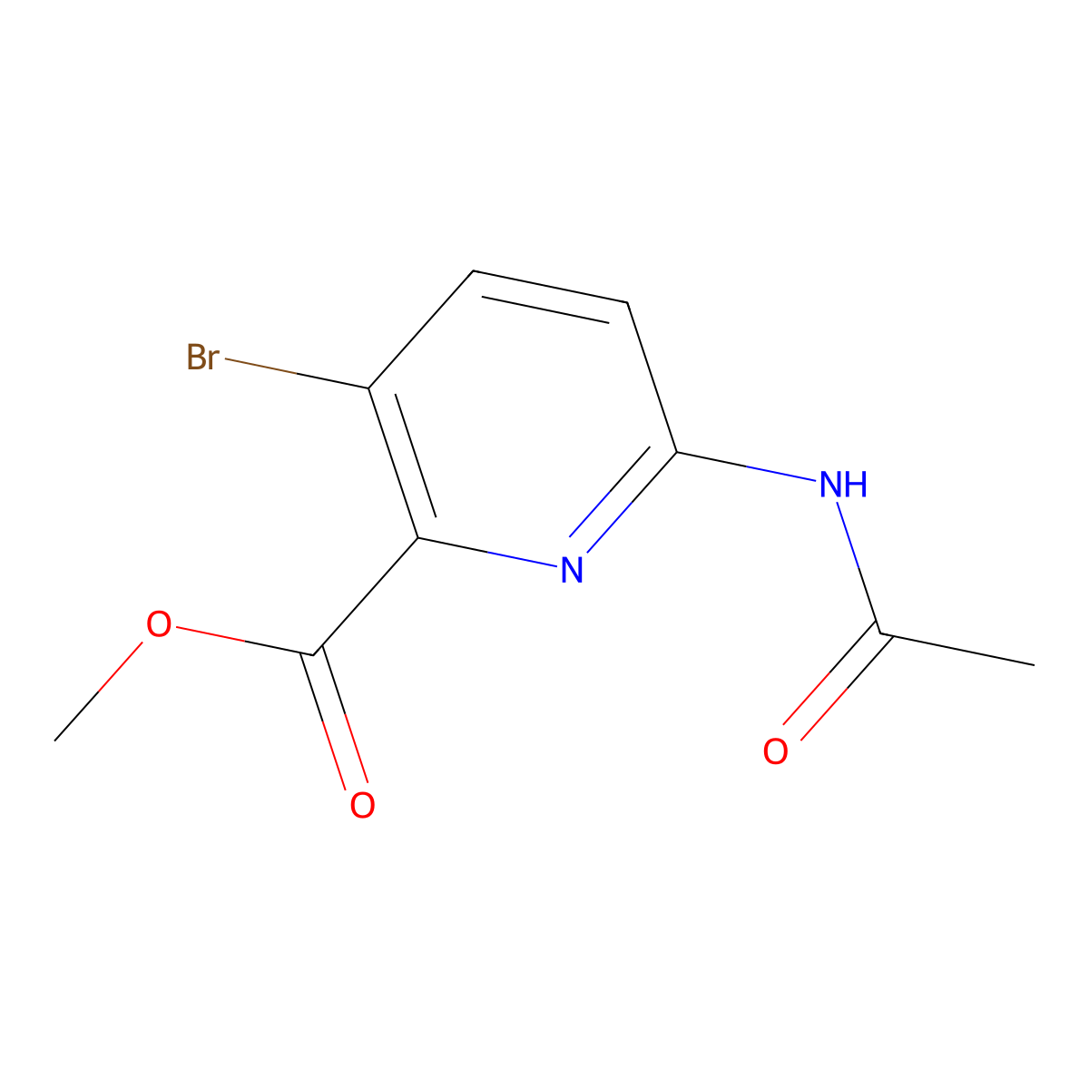 Methyl 6-acetamido-3-bromopicolinate molecular structure, CAS 178876-85-2