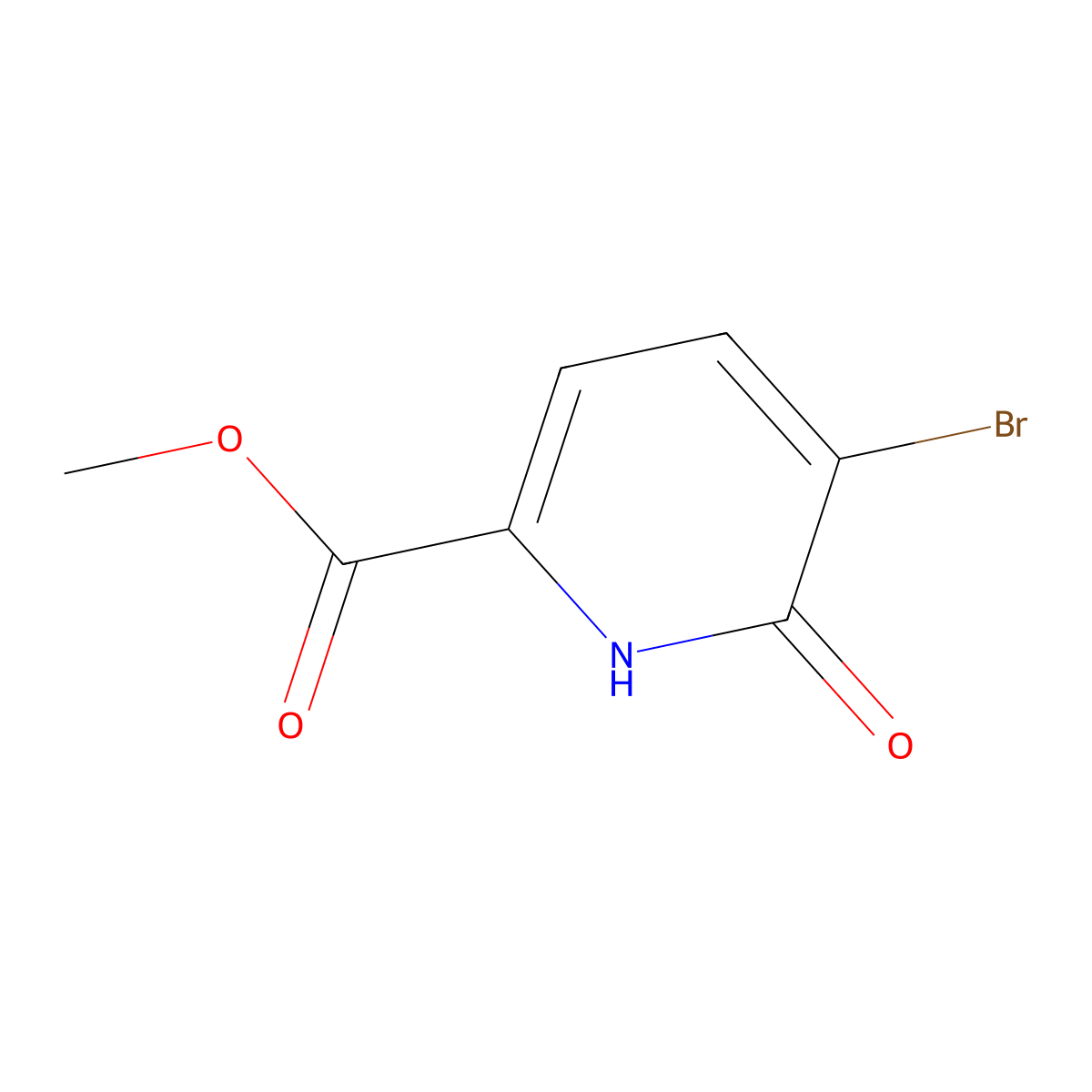 Methyl 5-bromo-6-oxo-1,6-dihydropyridine-2-carboxylate molecular structure, CAS 178876-86-3