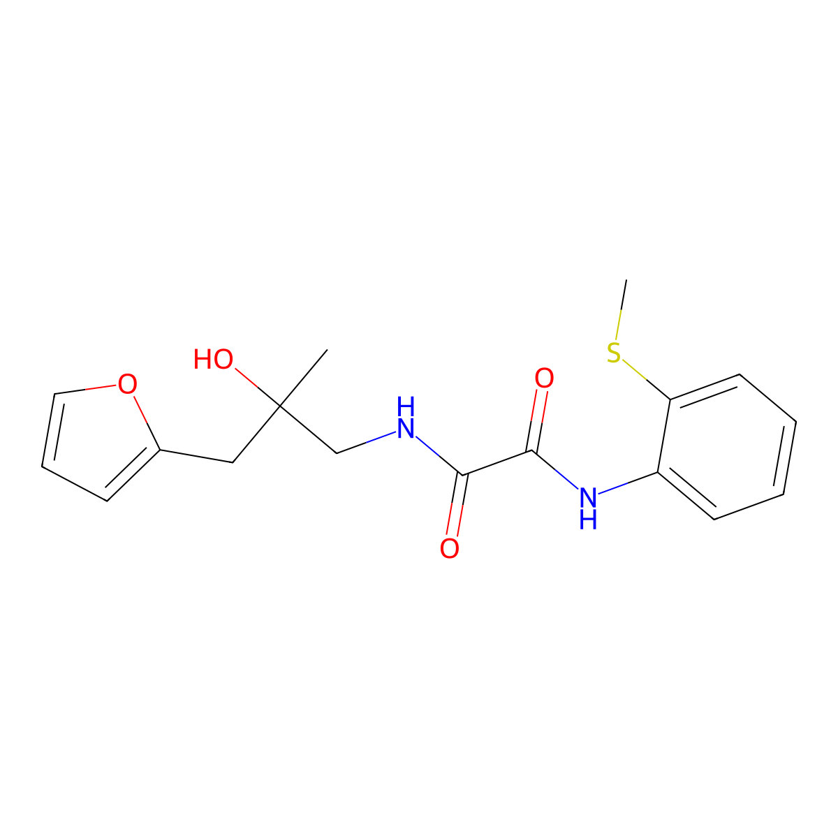 N1-(3-(furan-2-yl)-2-hydroxy-2-methylpropyl)-N2-(2-(methylthio)phenyl)oxalamide molecular structure, CAS 1788769-17-4