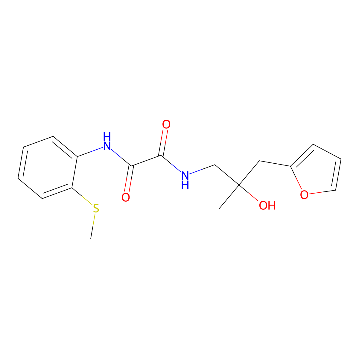 N1-(3-(furan-2-yl)-2-hydroxy-2-methylpropyl)-N2-(2-(methylthio)phenyl)oxalamide molecular structure, CAS 1788769-17-4