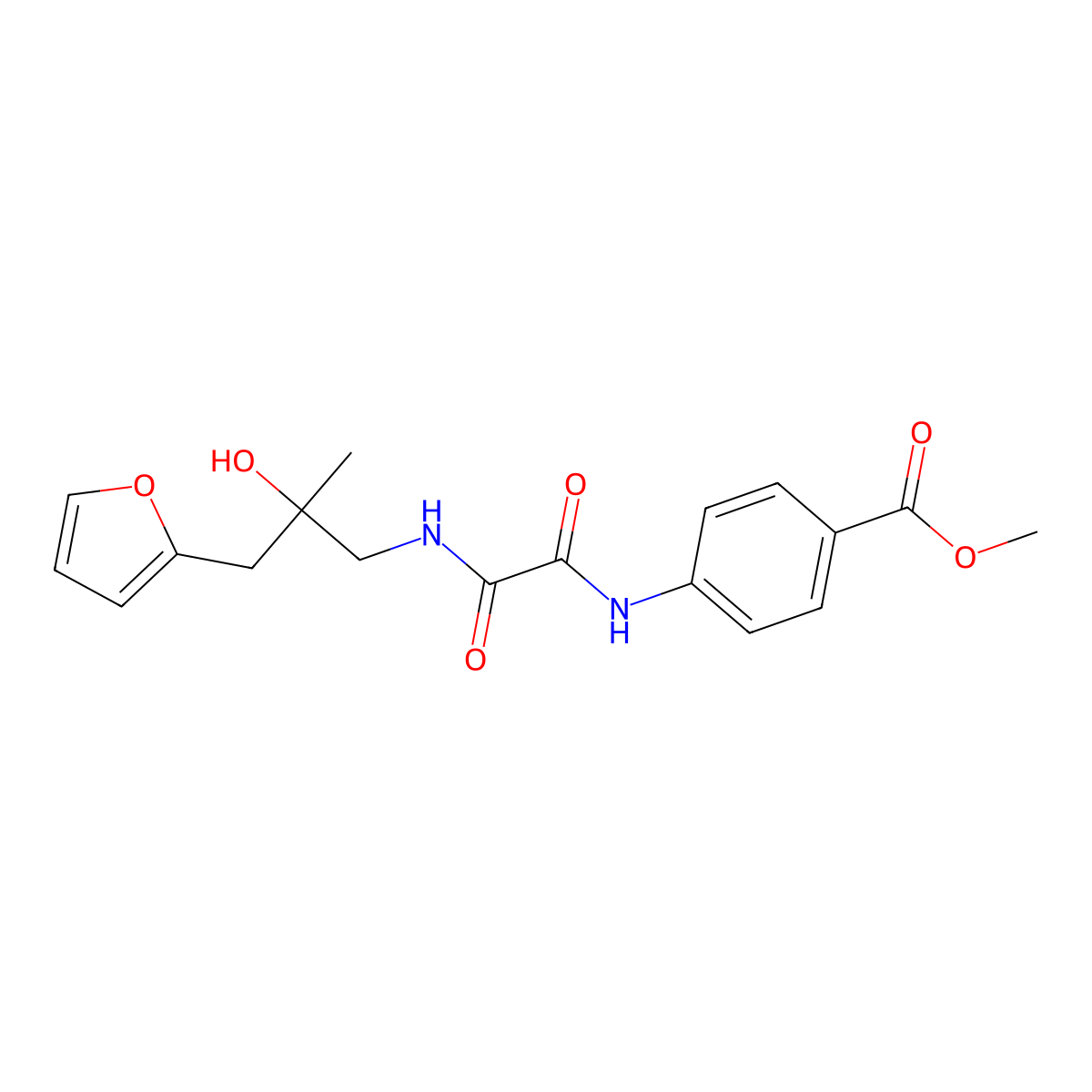Methyl 4-(2-((3-(furan-2-yl)-2-hydroxy-2-methylpropyl)amino)-2-oxoacetamido)benzoate molecular structure, CAS 1788769-20-9