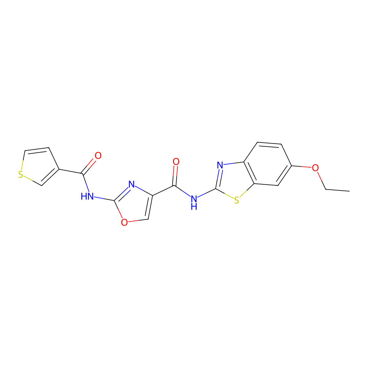 N-(6-ethoxybenzo[d]thiazol-2-yl)-2-(thiophene-3-carboxamido)oxazole-4-carboxamide molecular structure, CAS 1788769-27-6
