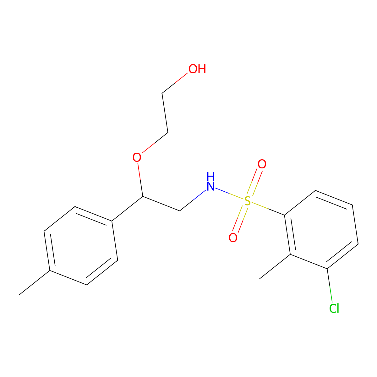 3-chloro-N-(2-(2-hydroxyethoxy)-2-(p-tolyl)ethyl)-2-methylbenzenesulfonamide molecular structure, CAS 1788769-39-0