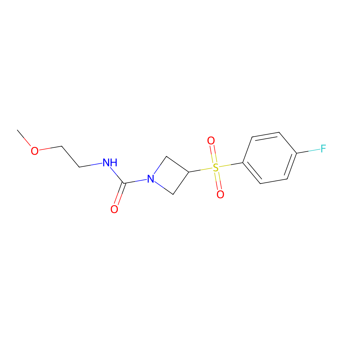 3-((4-fluorophenyl)sulfonyl)-N-(2-methoxyethyl)azetidine-1-carboxamide molecular structure, CAS 1788769-41-4