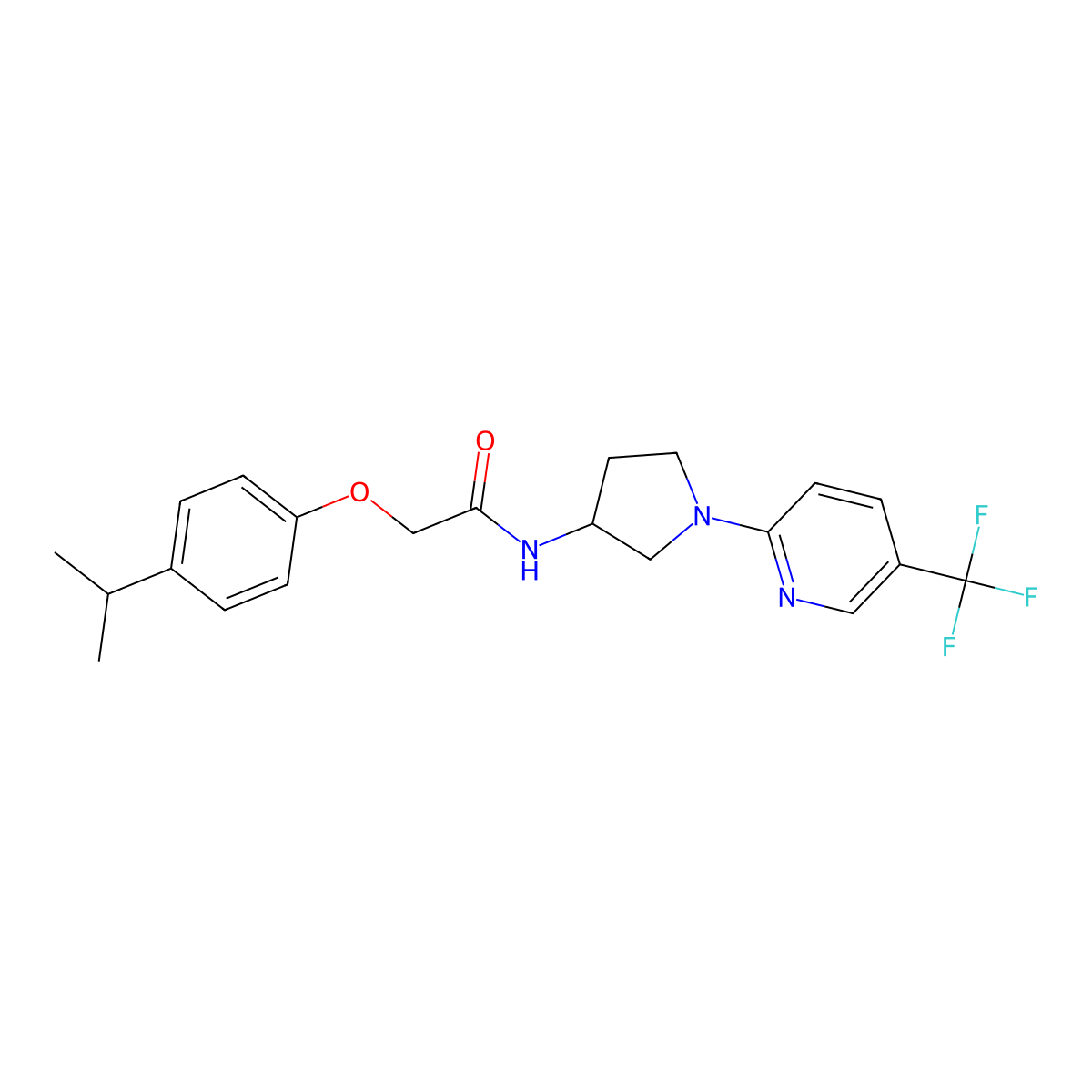 2-(4-isopropylphenoxy)-N-(1-(5-(trifluoromethyl)pyridin-2-yl)pyrrolidin-3-yl)acetamide molecular structure, CAS 1788769-49-2