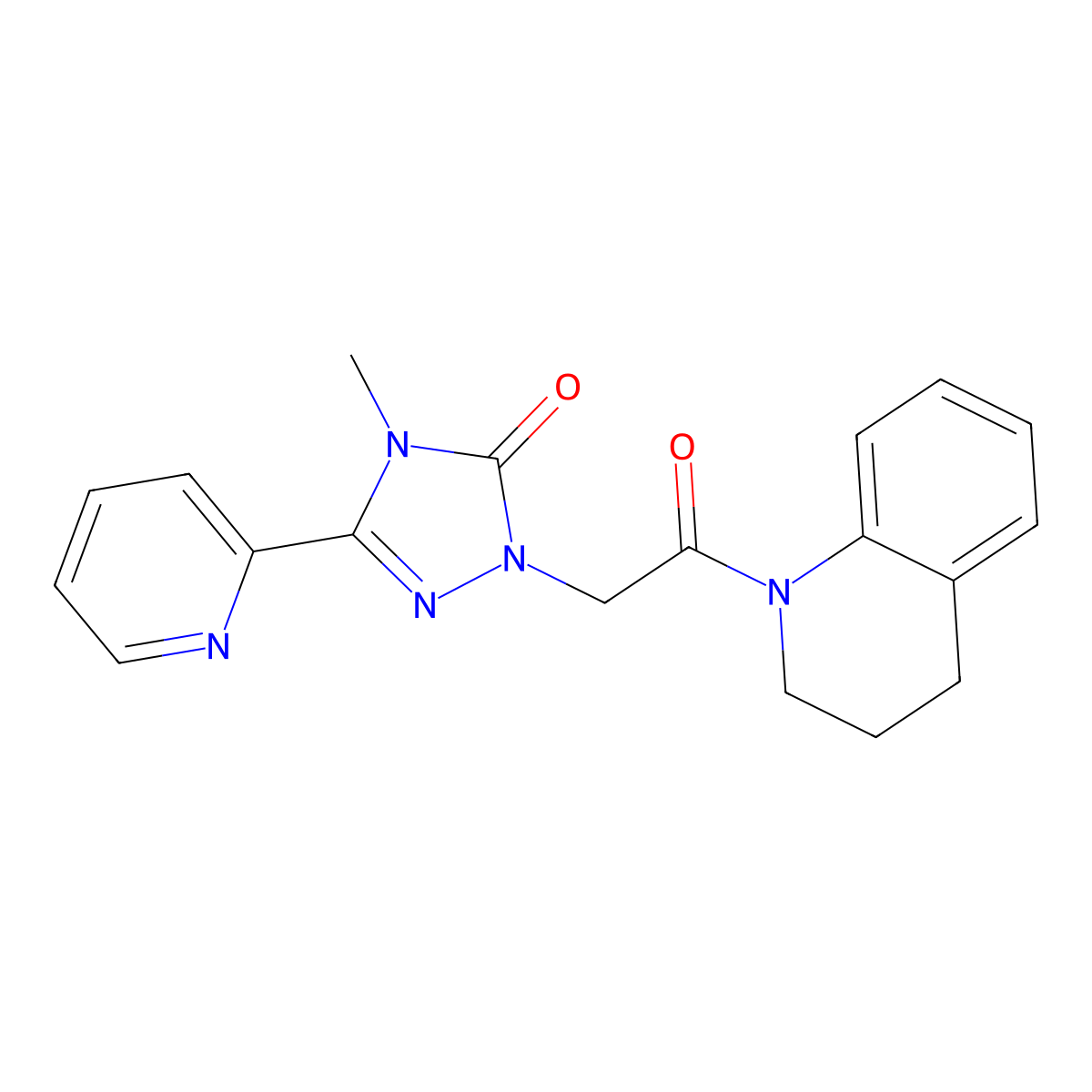 1-(2-(3,4-dihydroquinolin-1(2H)-yl)-2-oxoethyl)-4-methyl-3-(pyridin-2-yl)-1H-1,2,4-triazol-5(4H)-one molecular structure, CAS 1788769-55-0