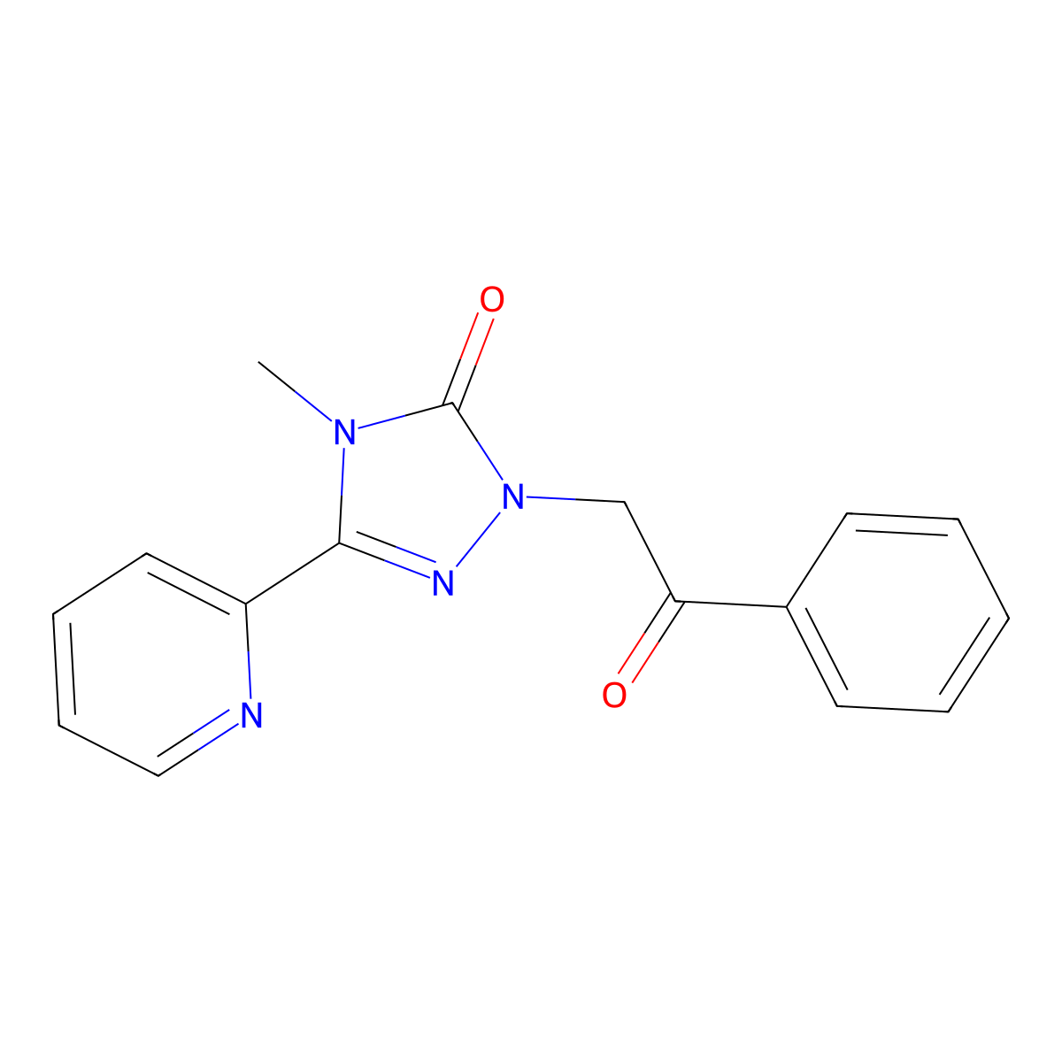 4-methyl-1-(2-oxo-2-phenylethyl)-3-(pyridin-2-yl)-1H-1,2,4-triazol-5(4H)-one molecular structure, CAS 1788769-59-4
