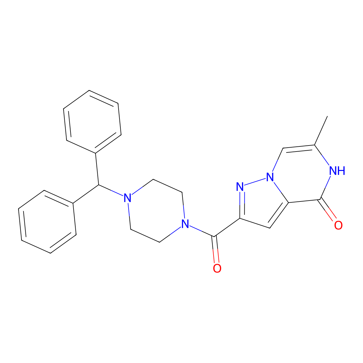 2-(4-benzhydrylpiperazine-1-carbonyl)-6-methylpyrazolo[1,5-a]pyrazin-4(5H)-one molecular structure, CAS 1788769-71-0