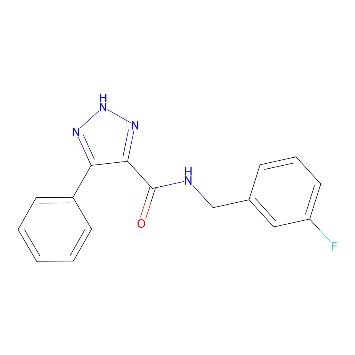 N-(3-fluorobenzyl)-4-phenyl-1H-1,2,3-triazole-5-carboxamide molecular structure, CAS 1788769-93-6