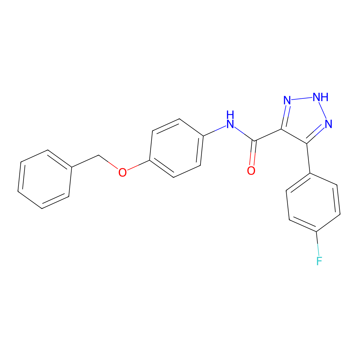 N-(4-(benzyloxy)phenyl)-4-(4-fluorophenyl)-1H-1,2,3-triazole-5-carboxamide molecular structure, CAS 1788769-98-1