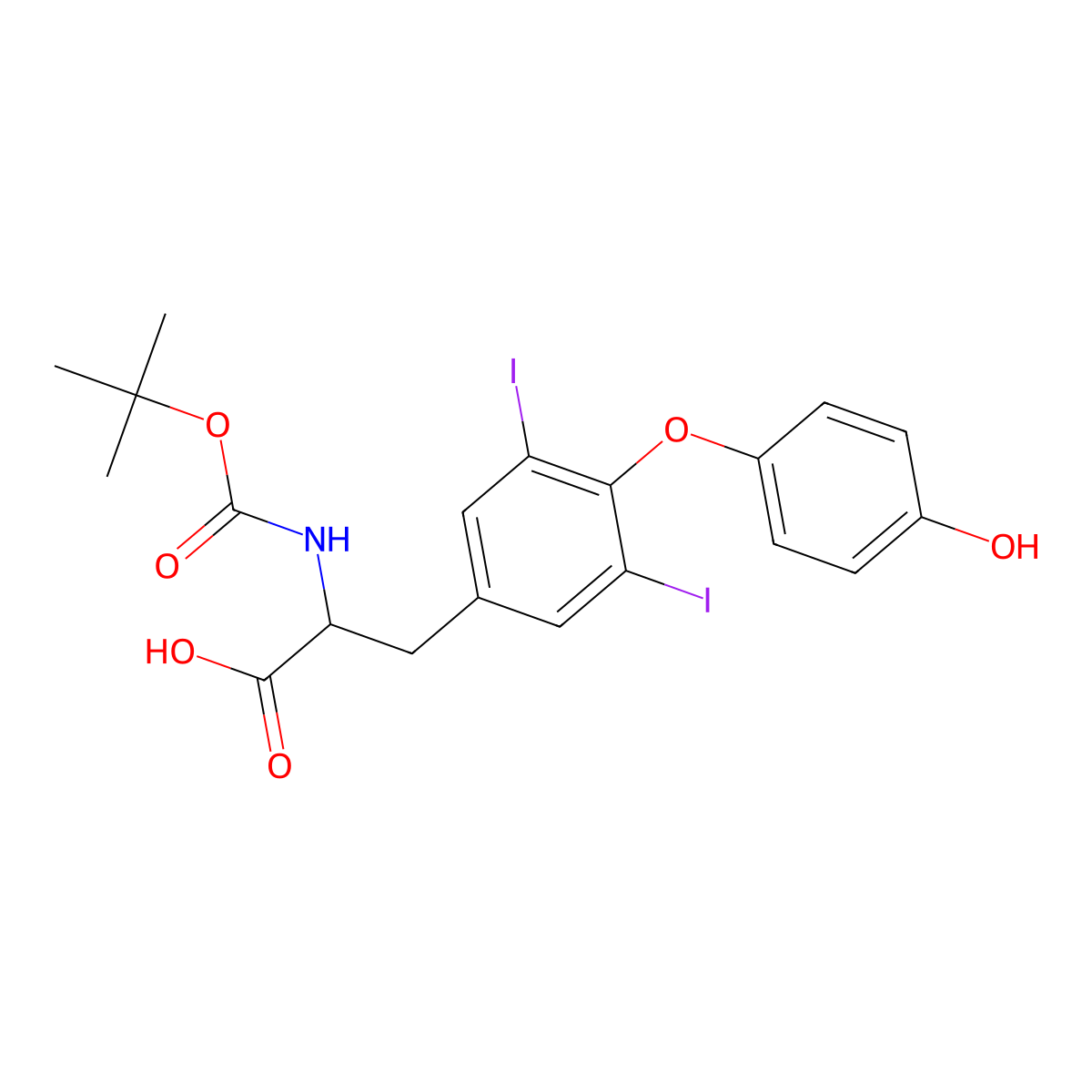 Boc-3,5-diiodo-L-thyronine molecular structure, CAS 178877-78-6