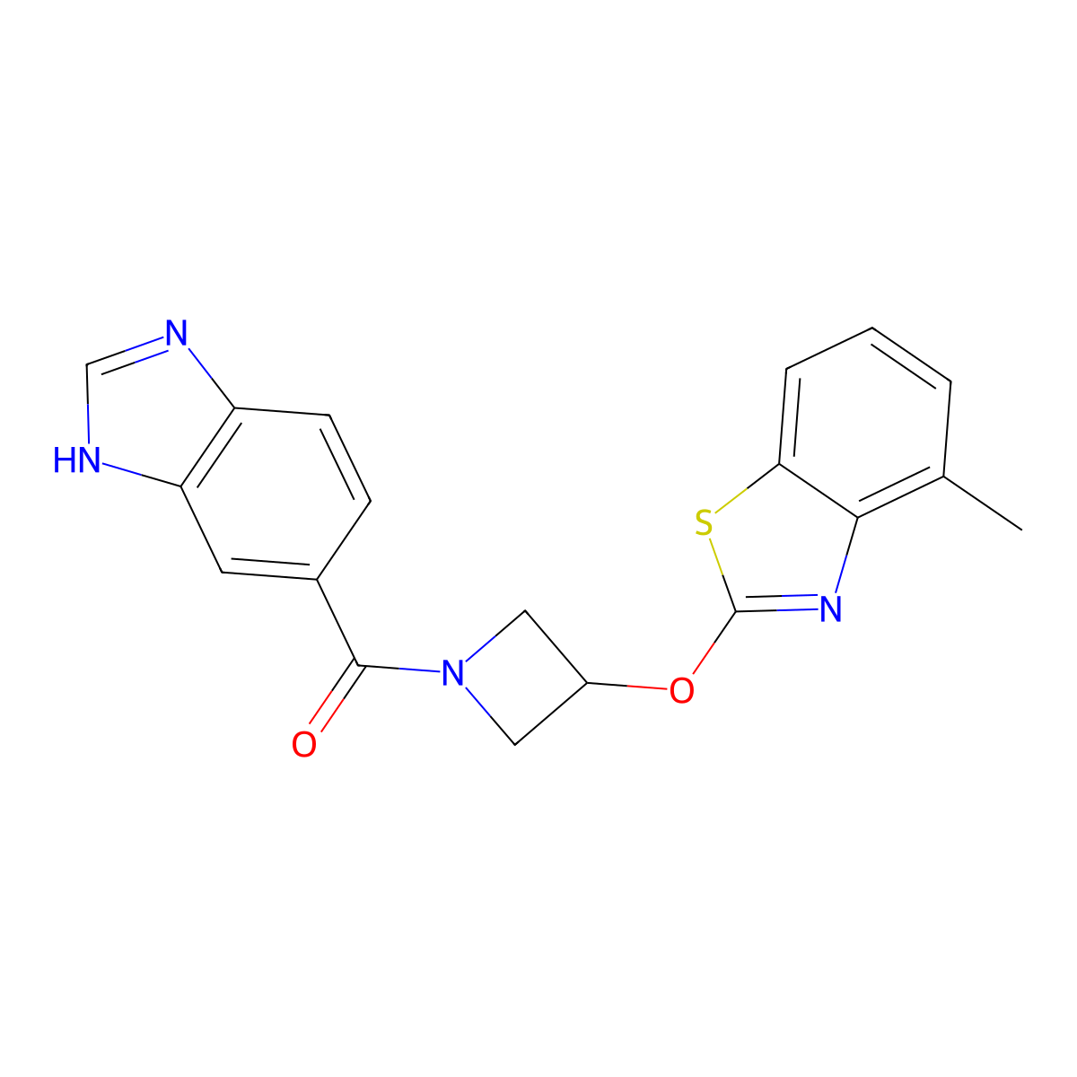 (1H-benzo[d]imidazol-5-yl)(3-((4-methylbenzo[d]thiazol-2-yl)oxy)azetidin-1-yl)methanone molecular structure, CAS 1788770-12-6