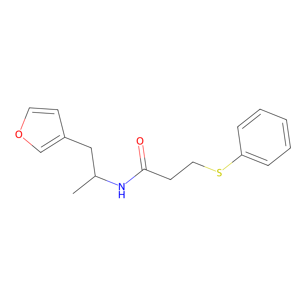 N-(1-(furan-3-yl)propan-2-yl)-3-(phenylthio)propanamide molecular structure, CAS 1788770-39-7