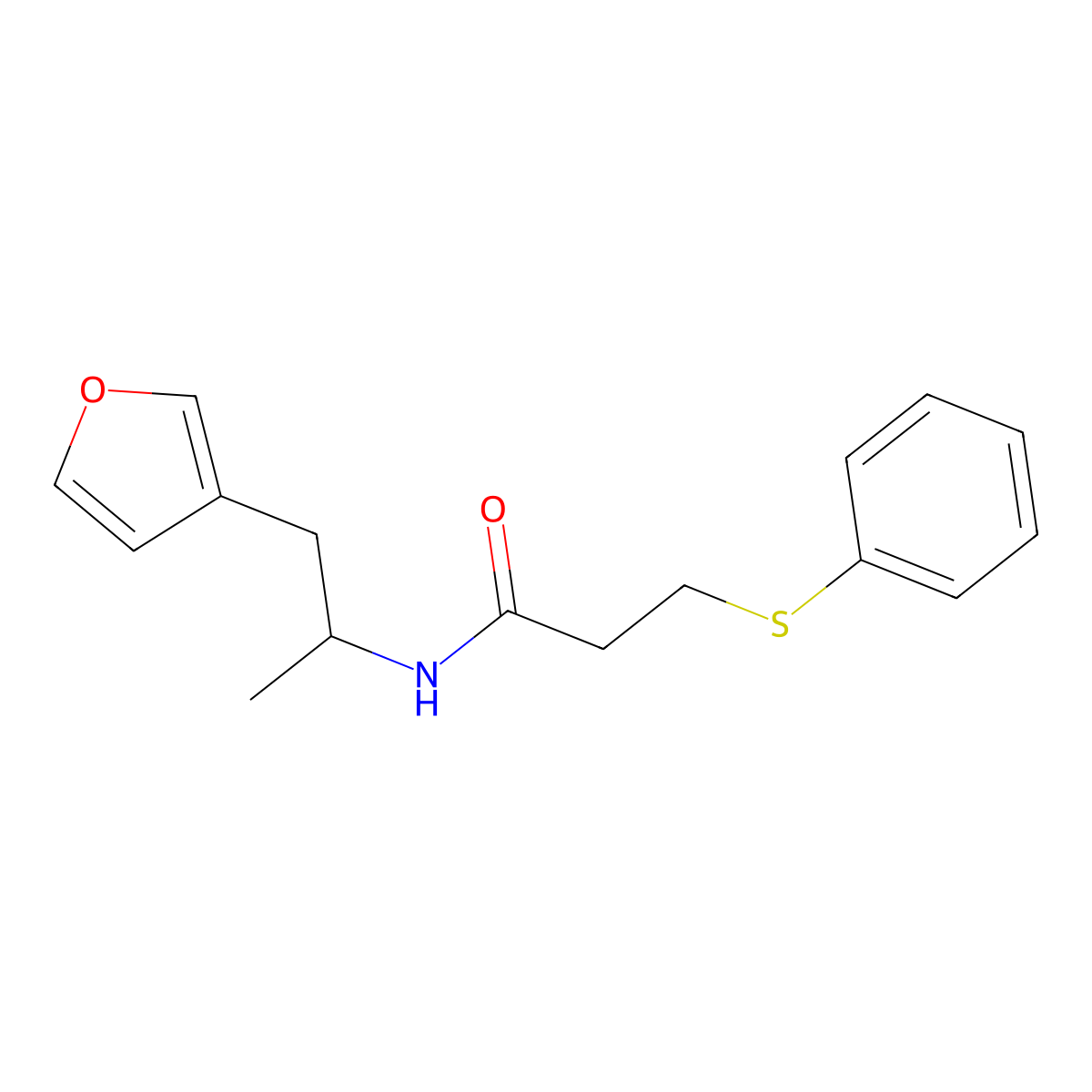 N-(1-(furan-3-yl)propan-2-yl)-3-(phenylthio)propanamide molecular structure, CAS 1788770-39-7