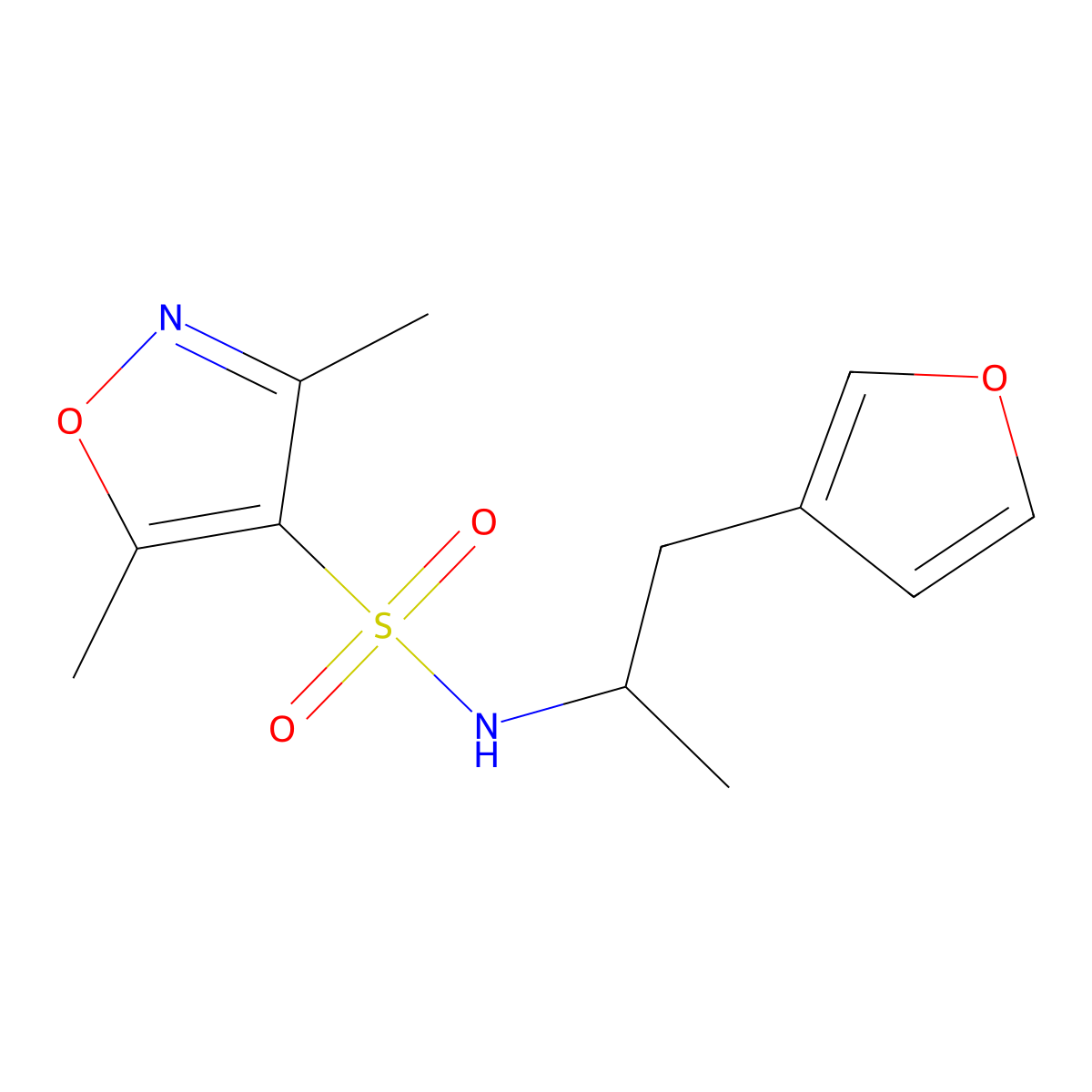 N-(1-(furan-3-yl)propan-2-yl)-3,5-dimethylisoxazole-4-sulfonamide molecular structure, CAS 1788770-53-5