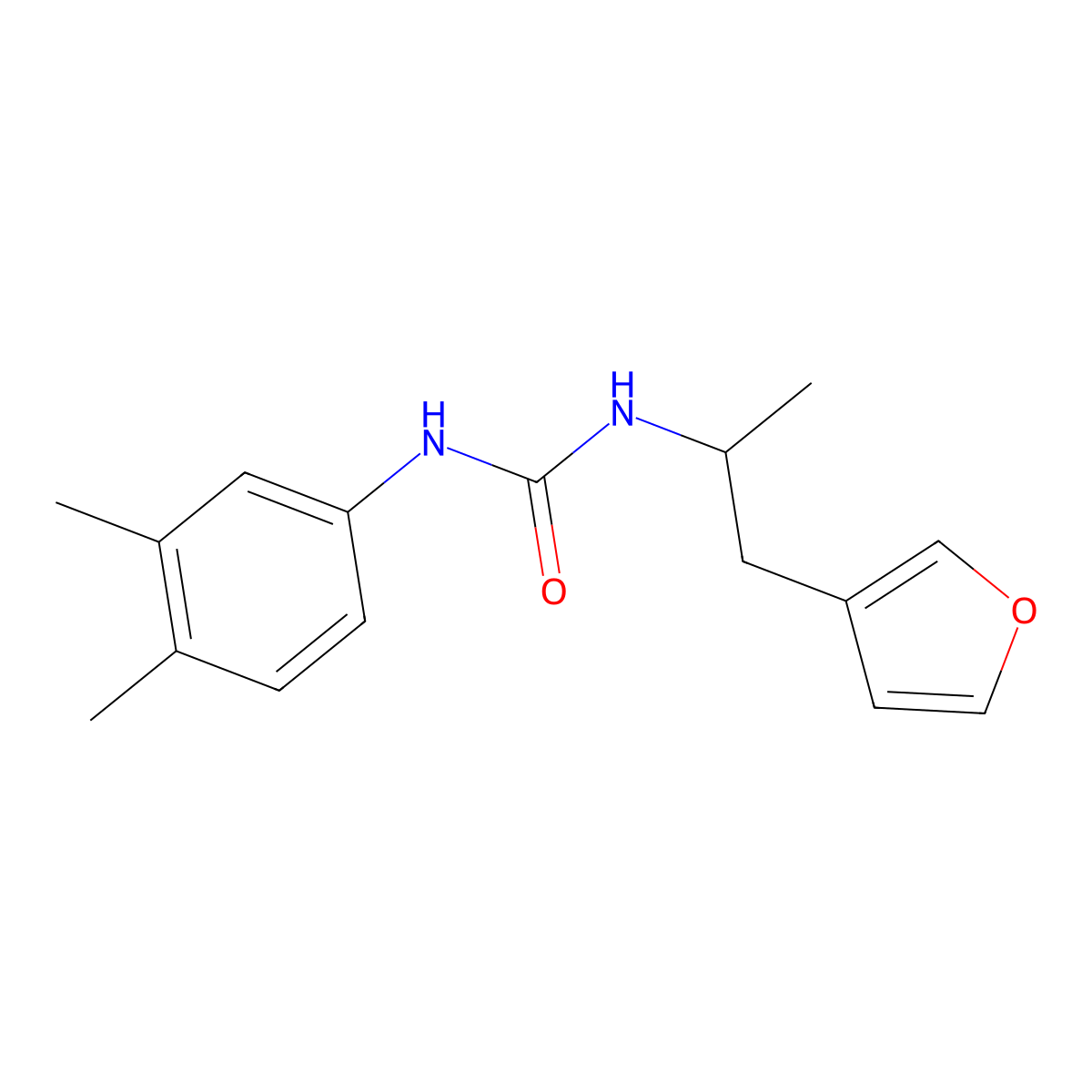 1-(3,4-Dimethylphenyl)-3-[1-(furan-3-yl)propan-2-yl]urea molecular structure, CAS 1788770-62-6