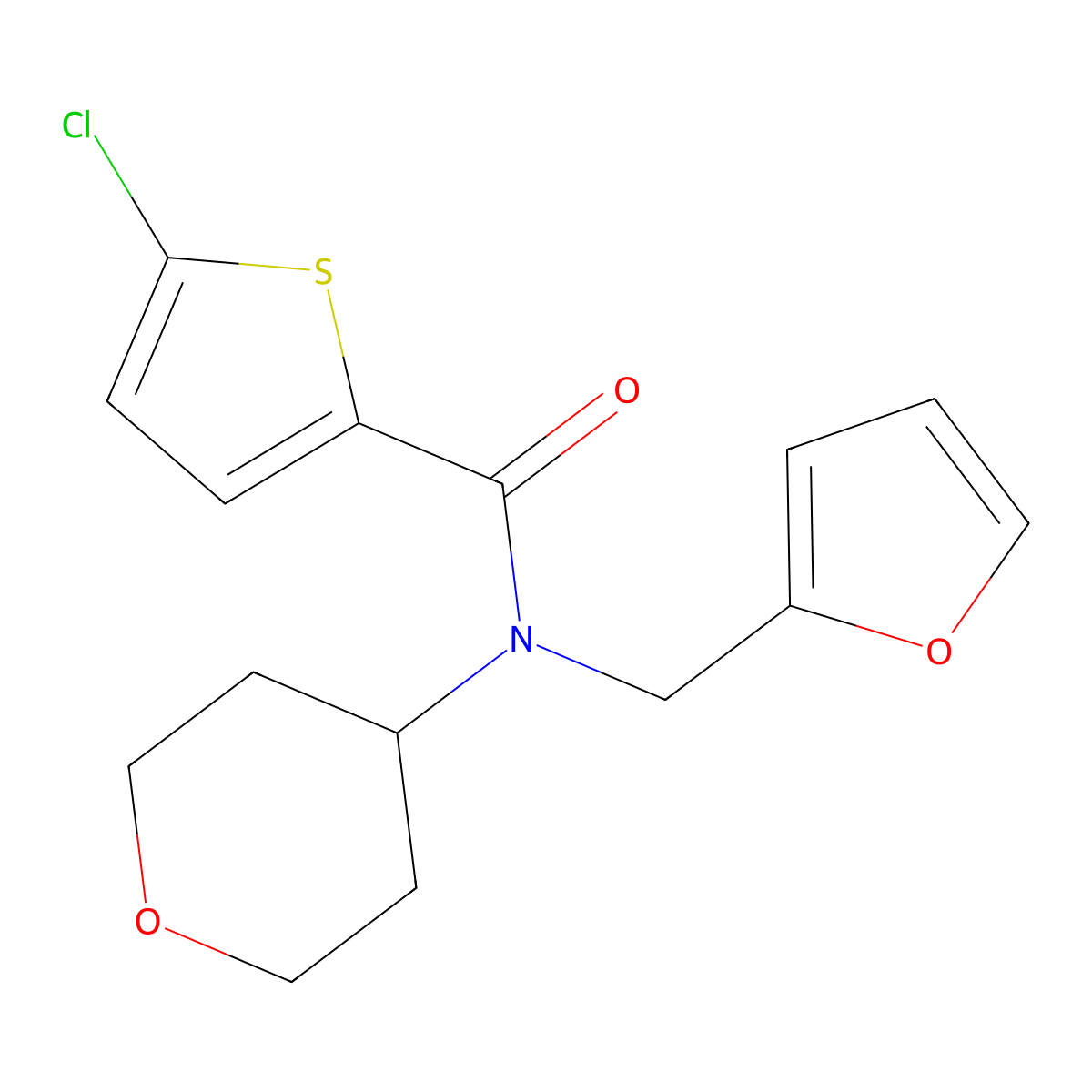 5-chloro-N-(furan-2-ylmethyl)-N-(tetrahydro-2H-pyran-4-yl)thiophene-2-carboxamide molecular structure, CAS 1788770-85-3