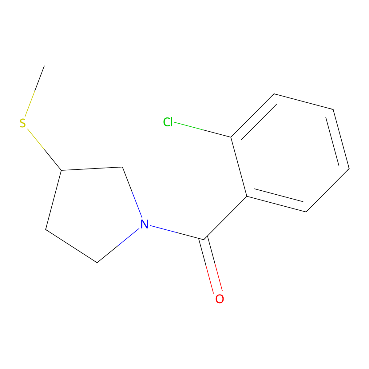 1-(2-Chlorobenzoyl)-3-(methylsulfanyl)pyrrolidine molecular structure, CAS 1788771-48-1