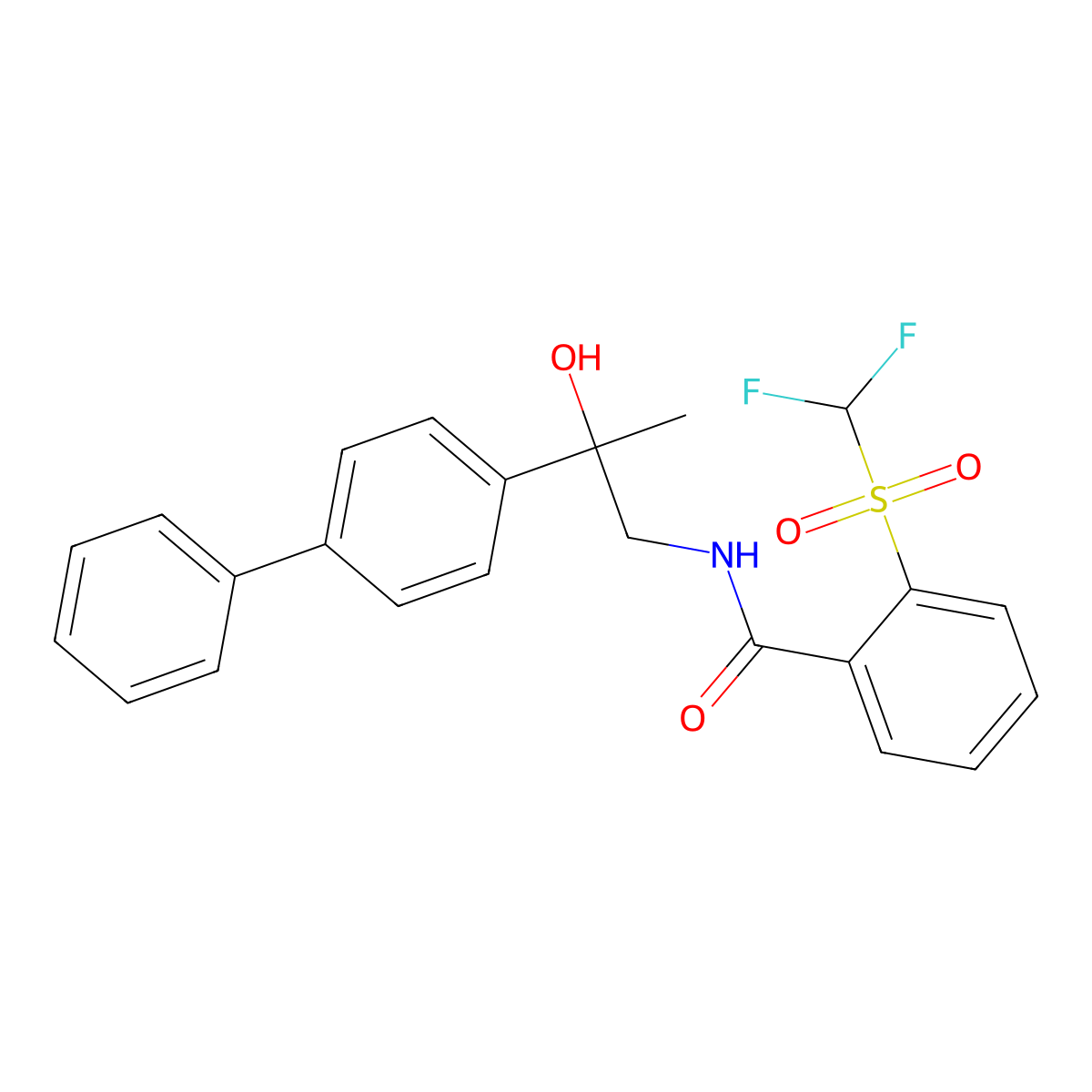 N-(2-([1,1'-biphenyl]-4-yl)-2-hydroxypropyl)-2-((difluoromethyl)sulfonyl)benzamide molecular structure, CAS 1788771-87-8