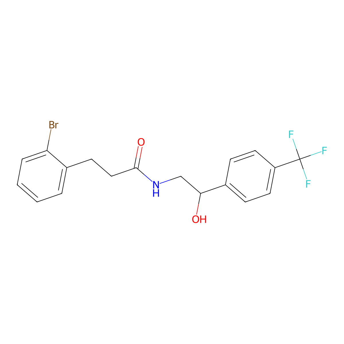 3-(2-bromophenyl)-N-(2-hydroxy-2-(4-(trifluoromethyl)phenyl)ethyl)propanamide molecular structure, CAS 1788772-00-8