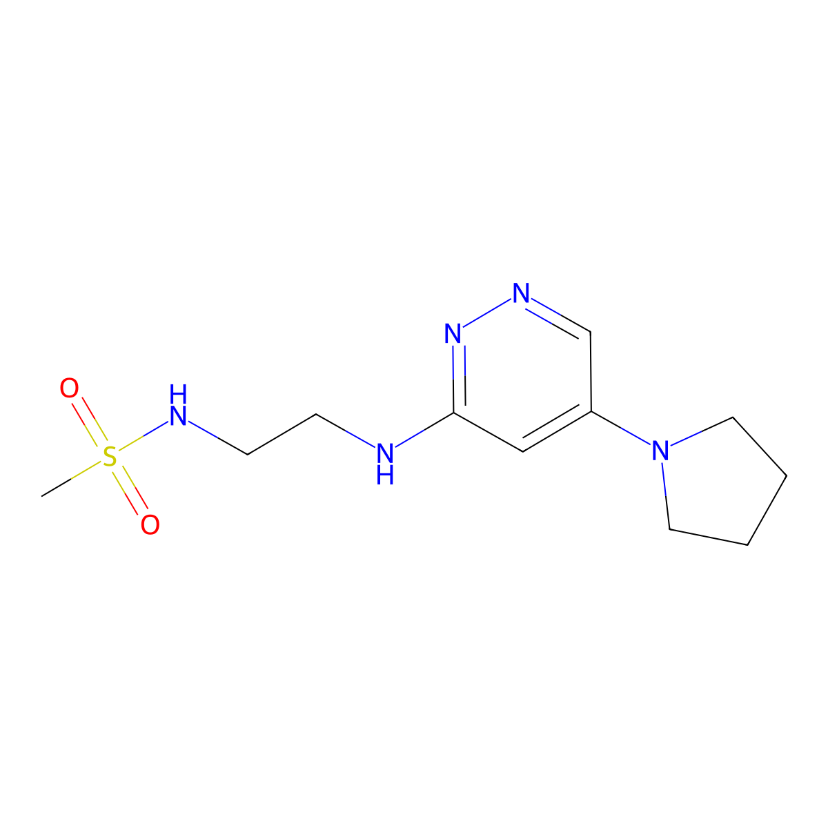 N-(2-{[5-(pyrrolidin-1-yl)pyridazin-3-yl]amino}ethyl)methanesulfonamide molecular structure, CAS 1788772-64-4