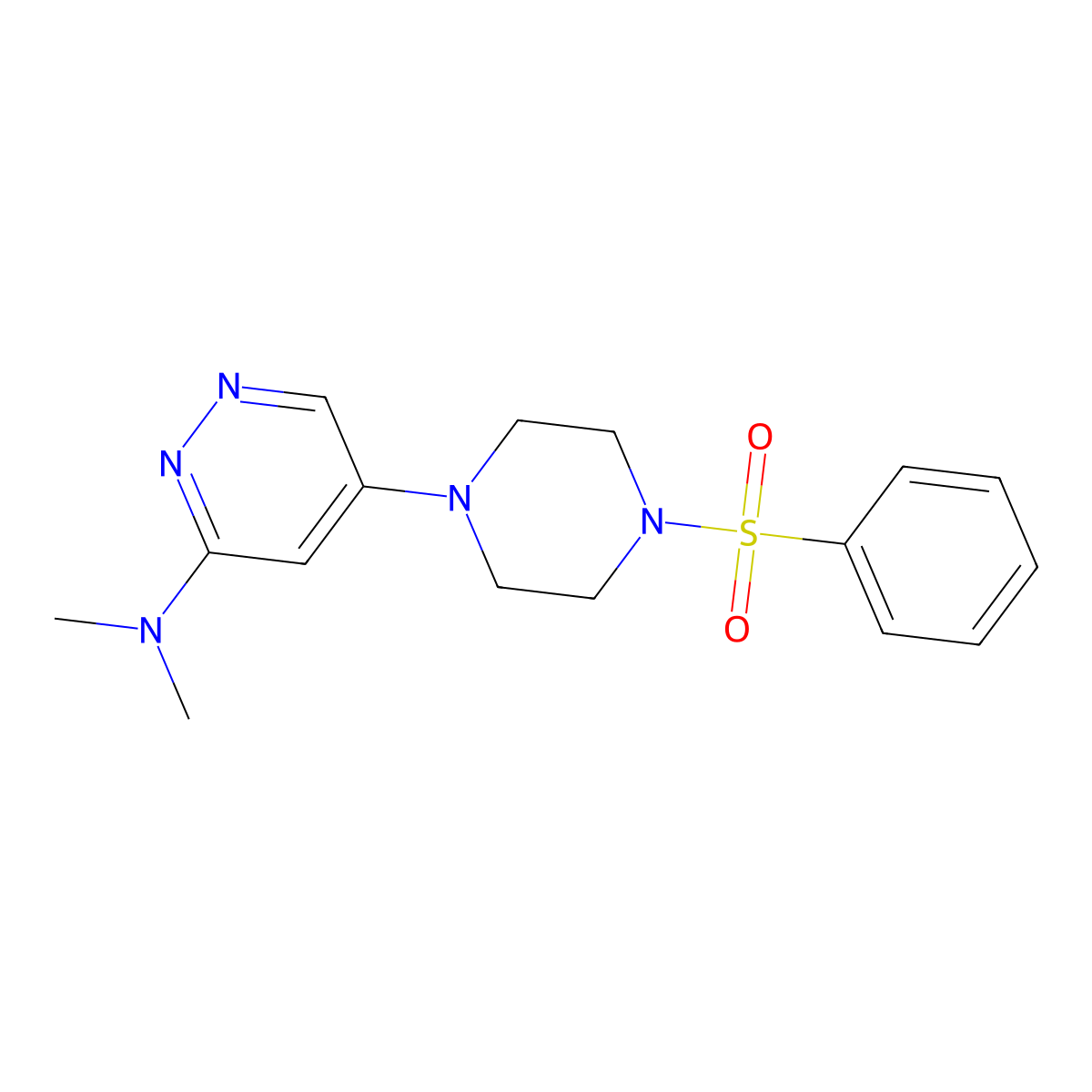 N,N-dimethyl-5-(4-(phenylsulfonyl)piperazin-1-yl)pyridazin-3-amine molecular structure, CAS 1788772-67-7