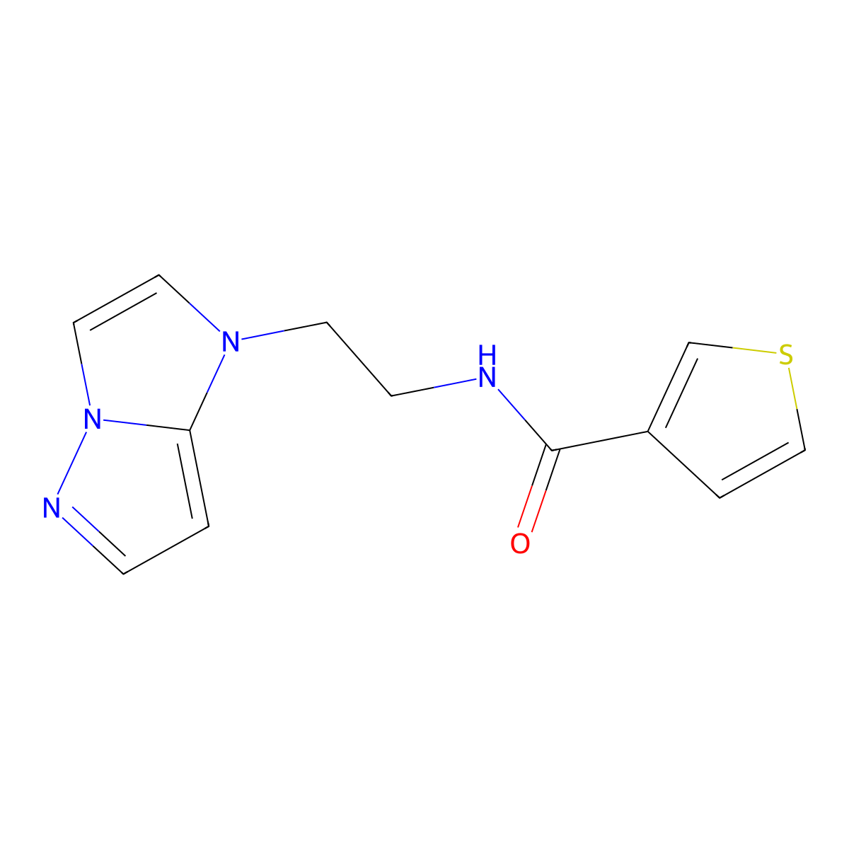 N-(2-(1H-imidazo[1,2-b]pyrazol-1-yl)ethyl)thiophene-3-carboxamide molecular structure, CAS 1788773-19-2