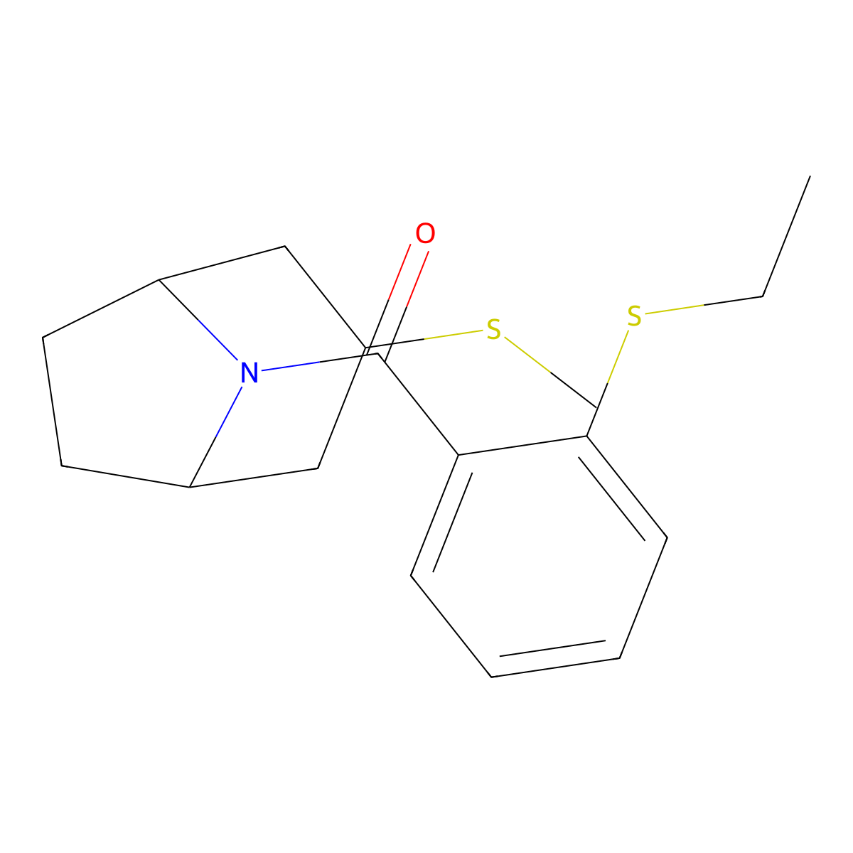 (2-(ethylthio)phenyl)((1R,5S)-3-(methylthio)-8-azabicyclo[3.2.1]octan-8-yl)methanone molecular structure, CAS 1788773-81-8