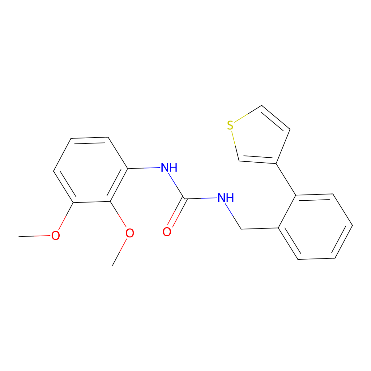 1-(2,3-Dimethoxyphenyl)-3-(2-(thiophen-3-yl)benzyl)urea molecular structure, CAS 1788783-28-7