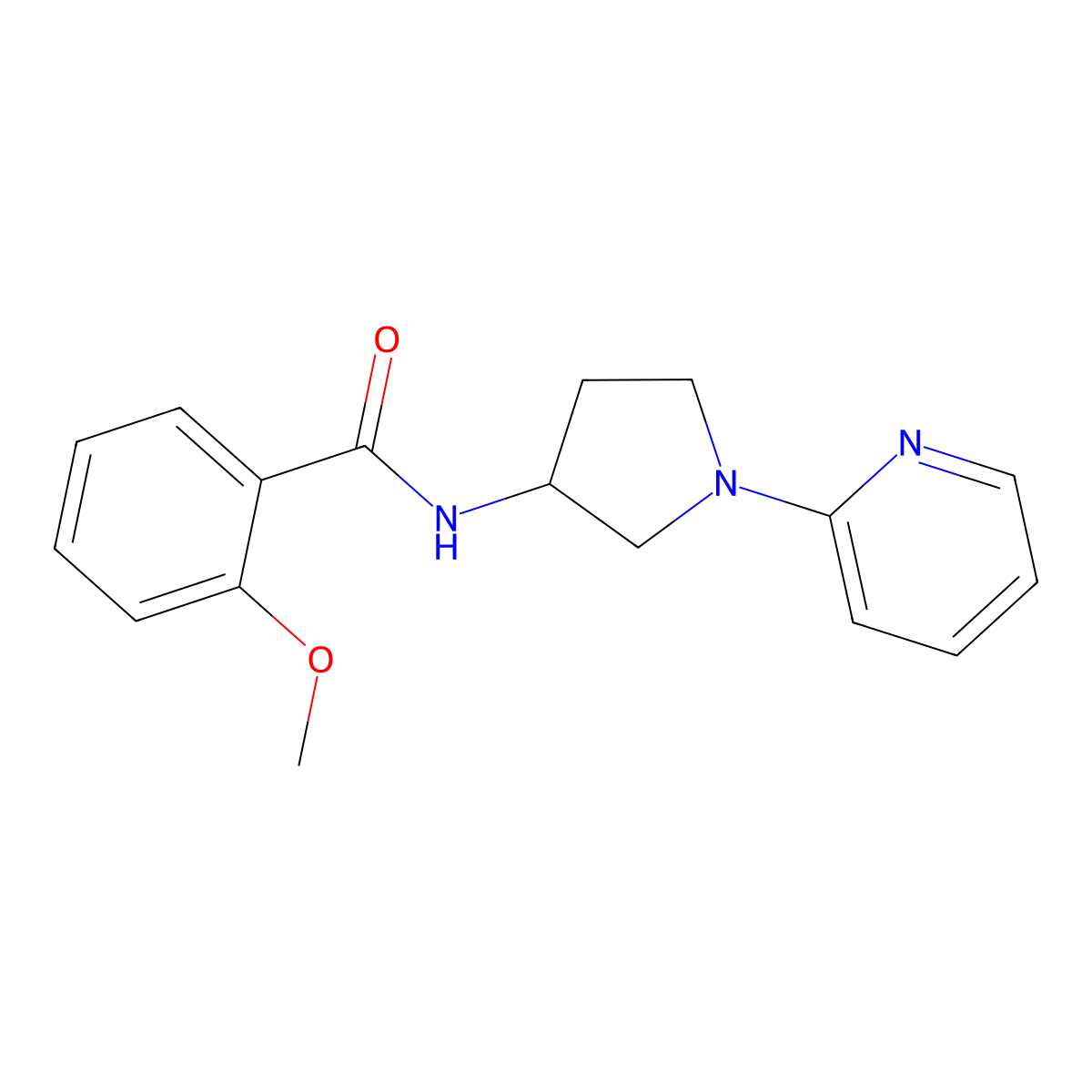 2-methoxy-N-[1-(pyridin-2-yl)pyrrolidin-3-yl]benzamide molecular structure, CAS 1788783-38-9