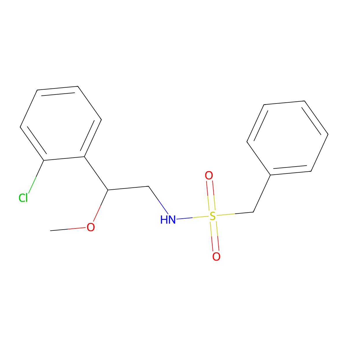 N-[2-(2-chlorophenyl)-2-methoxyethyl]-1-phenylmethanesulfonamide molecular structure, CAS 1788783-72-1