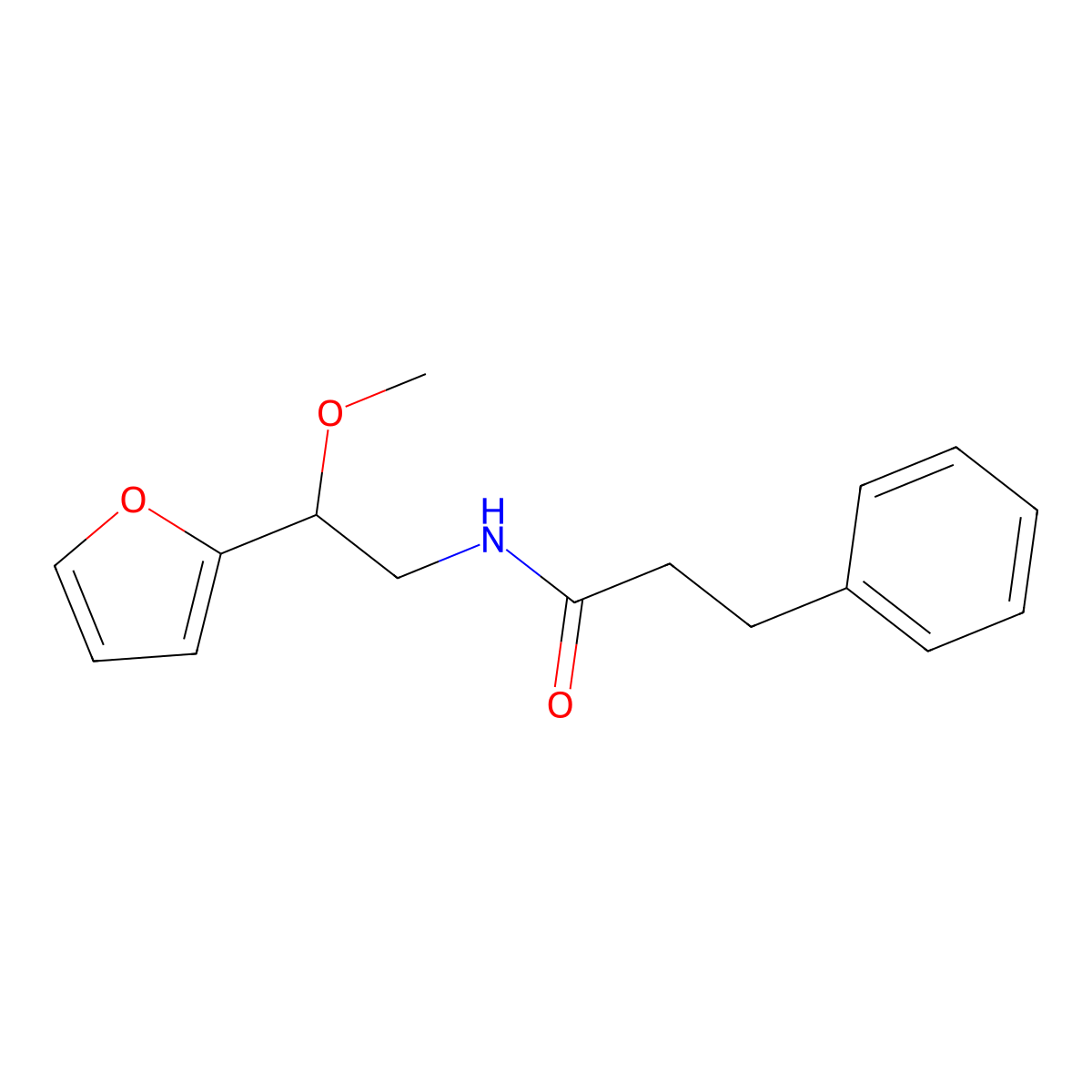 N-[2-(furan-2-yl)-2-methoxyethyl]-3-phenylpropanamide molecular structure, CAS 1788783-87-8