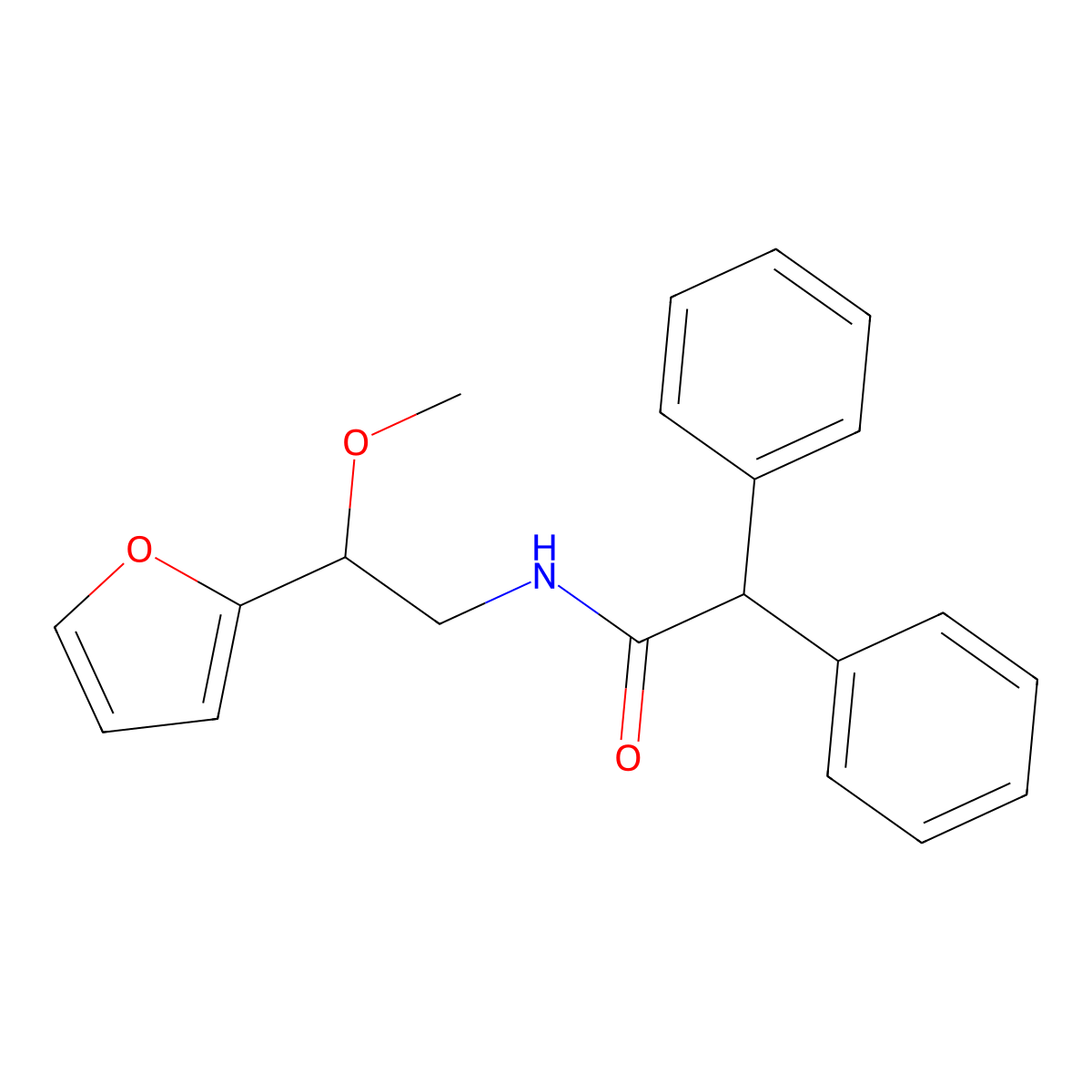 N-[2-(furan-2-yl)-2-methoxyethyl]-2,2-diphenylacetamide molecular structure, CAS 1788784-08-6