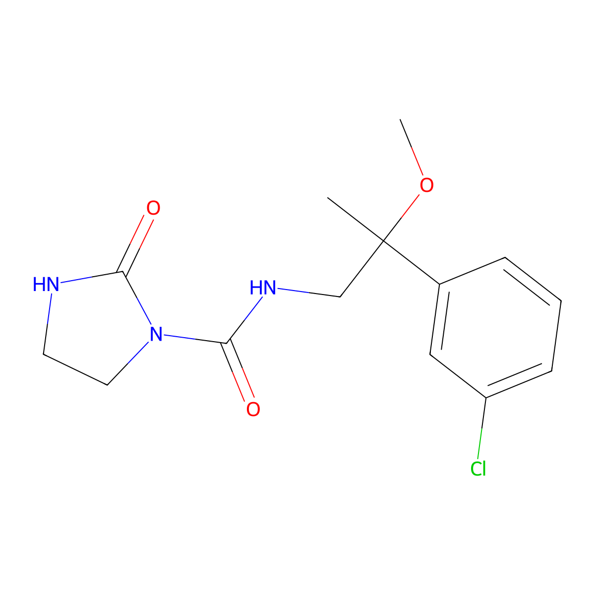 N-[2-(3-chlorophenyl)-2-methoxypropyl]-2-oxoimidazolidine-1-carboxamide molecular structure, CAS 1788784-28-0