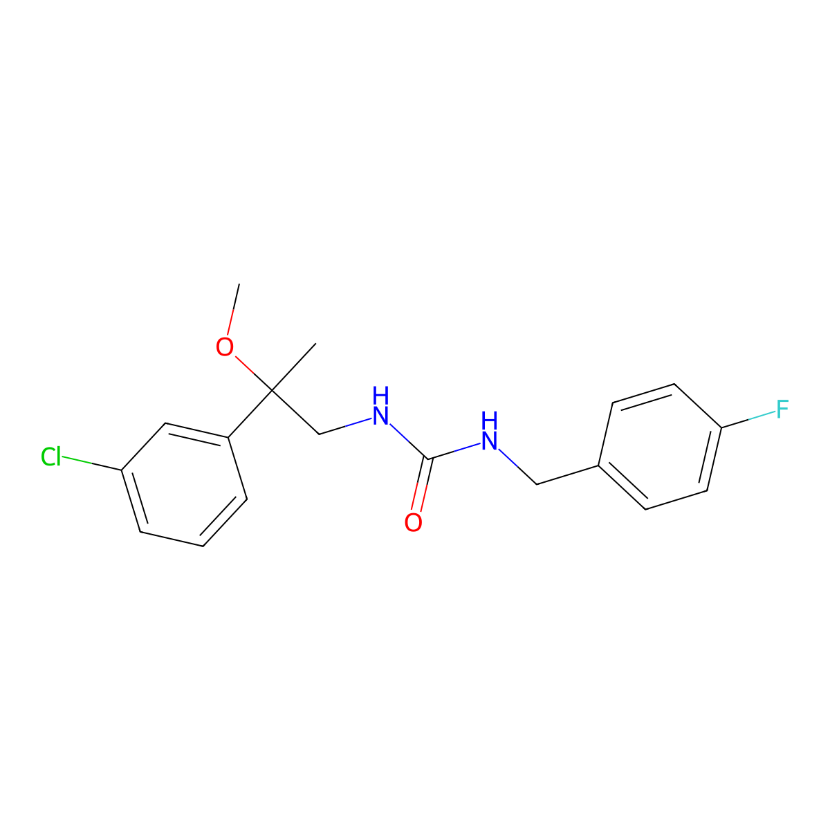 1-(2-(3-Chlorophenyl)-2-methoxypropyl)-3-(4-fluorobenzyl)urea molecular structure, CAS 1788784-38-2