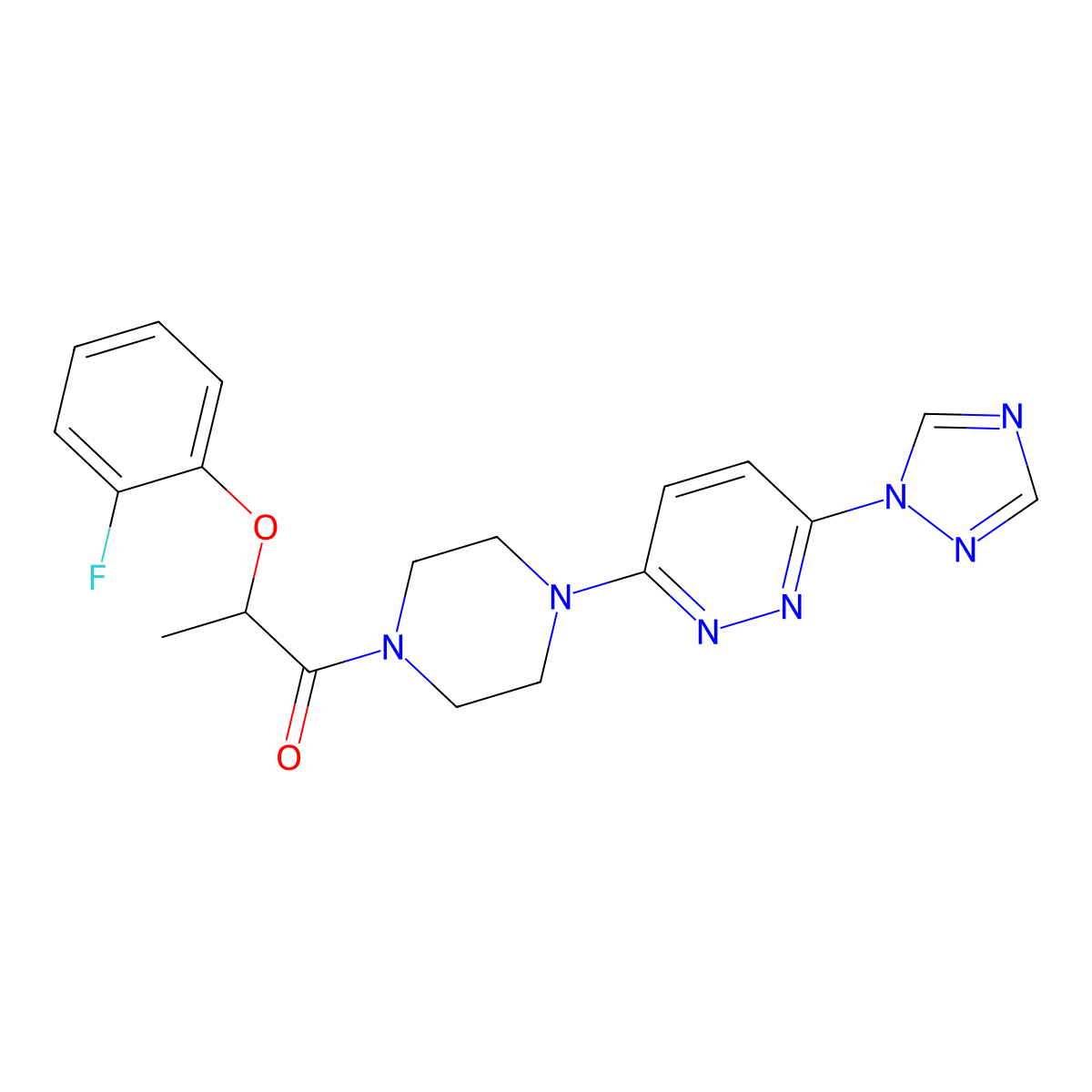 1-(4-(6-(1H-1,2,4-triazol-1-yl)pyridazin-3-yl)piperazin-1-yl)-2-(2-fluorophenoxy)propan-1-one molecular structure, CAS 1788784-42-8