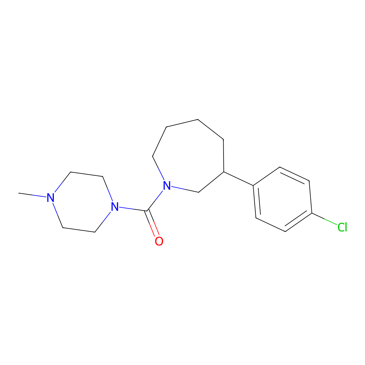 (3-(4-Chlorophenyl)azepan-1-yl)(4-methylpiperazin-1-yl)methanone molecular structure, CAS 1788784-58-6