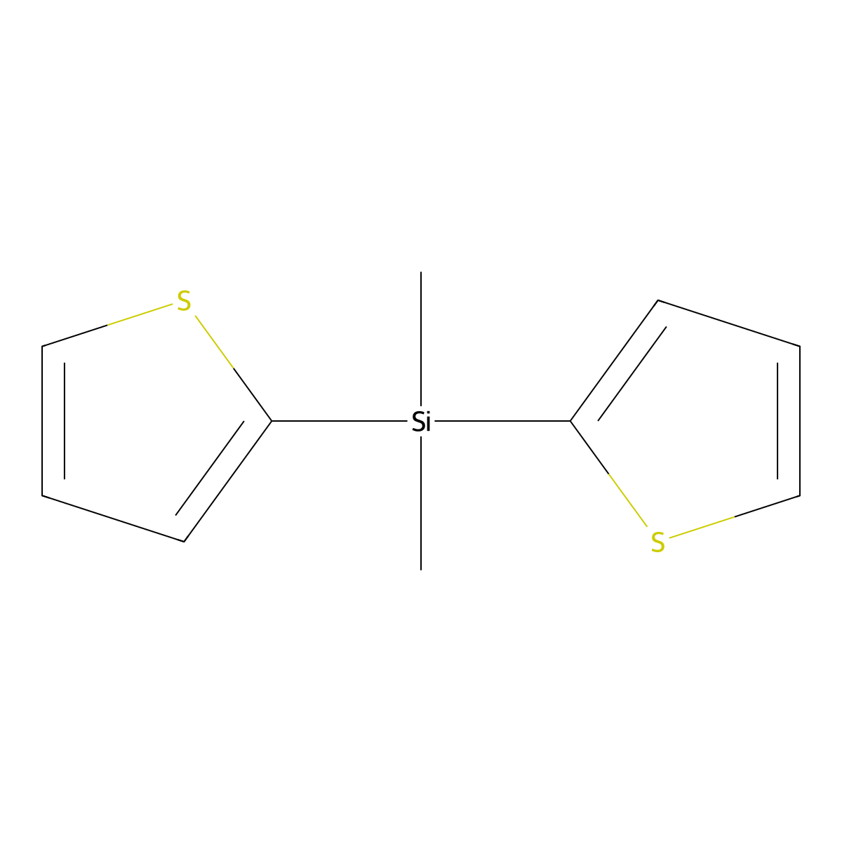 Dimethyldi(thiophen-2-yl)silane molecular structure, CAS 17888-49-2