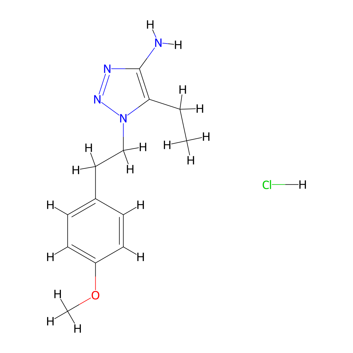 5-ethyl-1-[2-(4-methoxyphenyl)ethyl]-1H-1,2,3-triazol-4-amine hydrochloride molecular structure, CAS 1788822-37-6