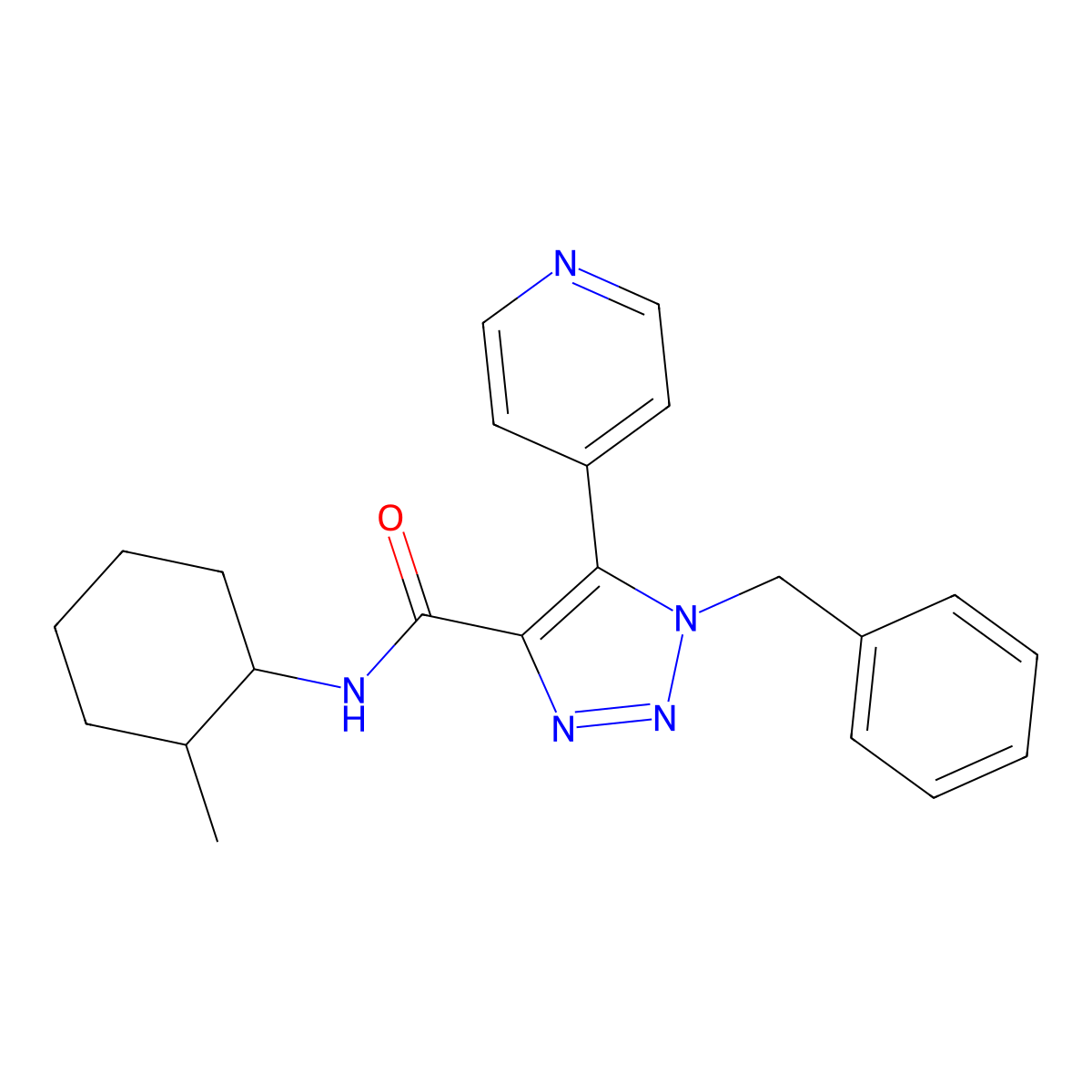 1-benzyl-N-(2-methylcyclohexyl)-5-(pyridin-4-yl)-1H-1,2,3-triazole-4-carboxamide molecular structure, CAS 1788829-54-8