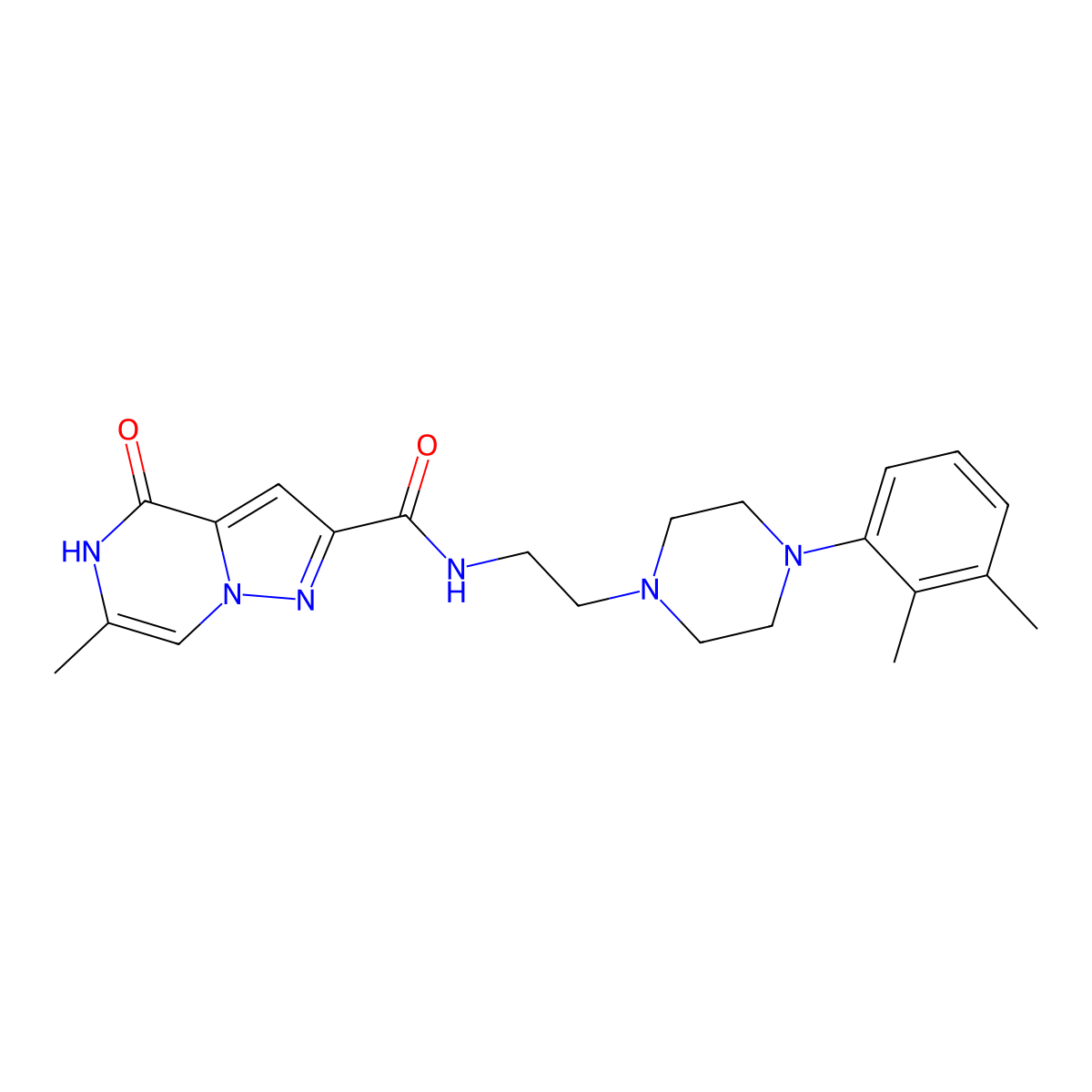 N-{2-[4-(2,3-dimethylphenyl)piperazin-1-yl]ethyl}-6-methyl-4-oxo-4,5-dihydropyrazolo[1,5-a]pyrazine-2-carboxamide molecular structure, CAS 1788829-74-2