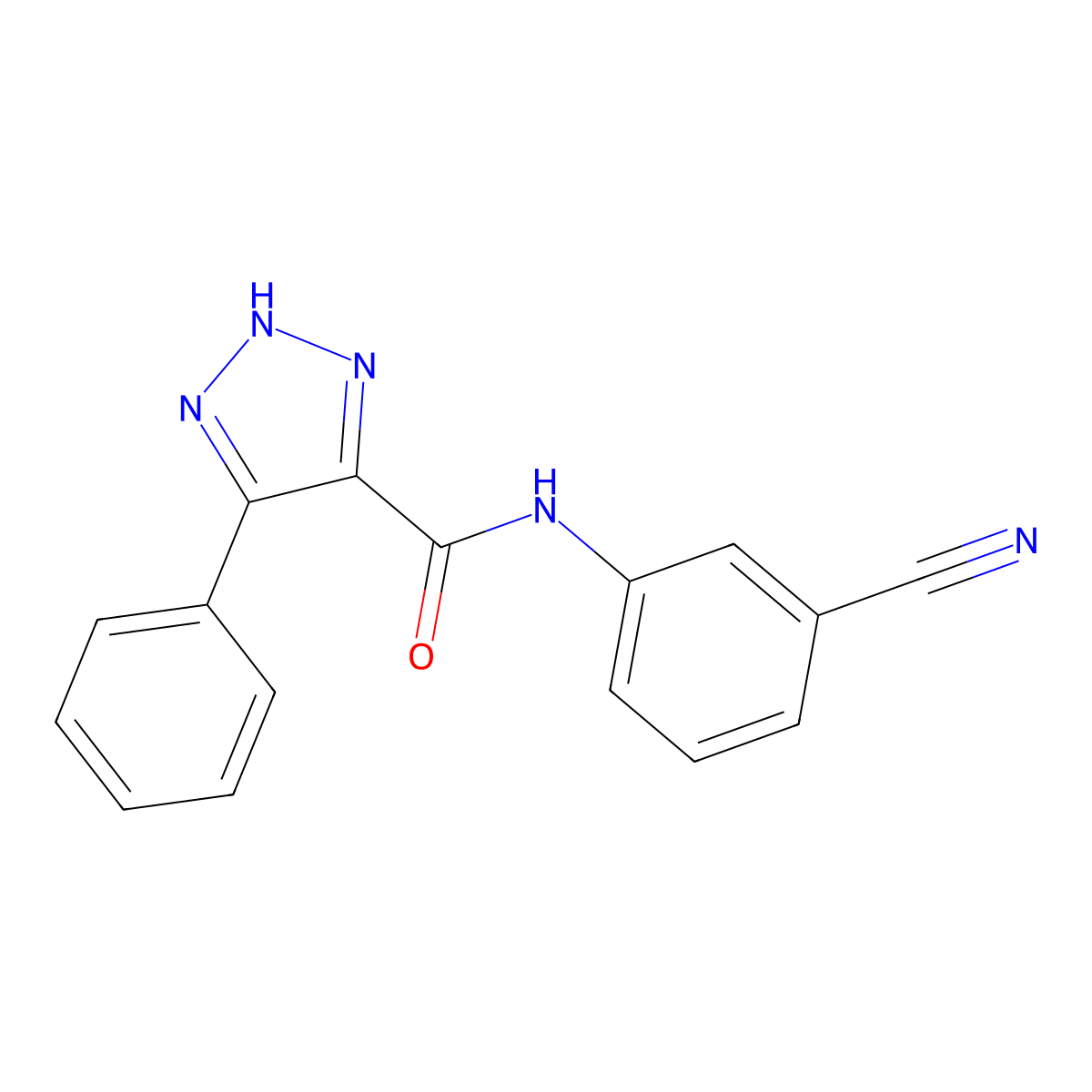 N-(3-cyanophenyl)-4-phenyl-1H-1,2,3-triazole-5-carboxamide molecular structure, CAS 1788830-02-3