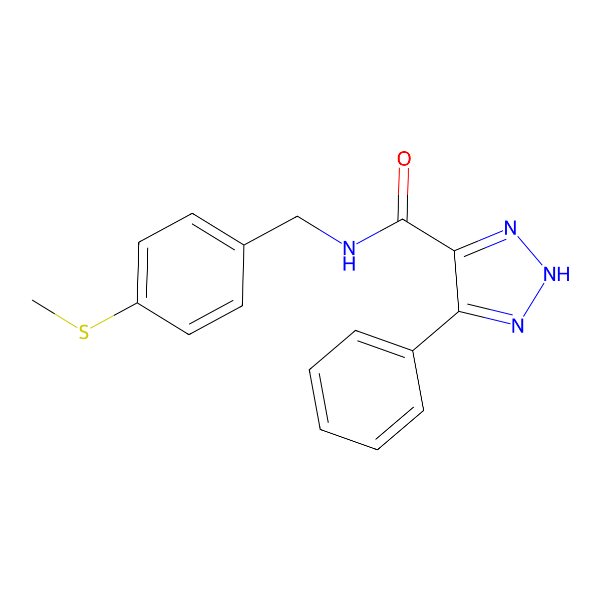 N-(4-(methylthio)benzyl)-4-phenyl-1H-1,2,3-triazole-5-carboxamide molecular structure, CAS 1788830-38-5