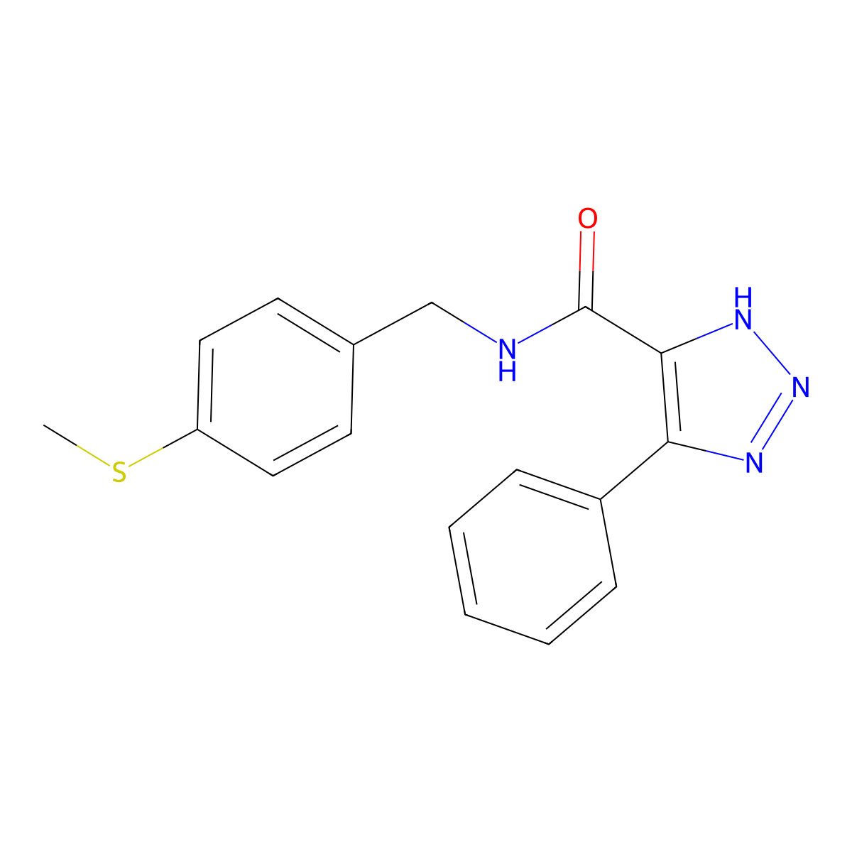 N-(4-(methylthio)benzyl)-4-phenyl-1H-1,2,3-triazole-5-carboxamide molecular structure, CAS 1788830-38-5