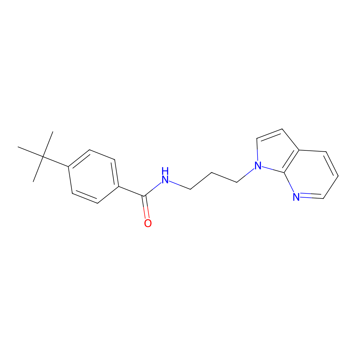 N-(3-(1H-pyrrolo[2,3-b]pyridin-1-yl)propyl)-4-(tert-butyl)benzamide molecular structure, CAS 1788830-89-6
