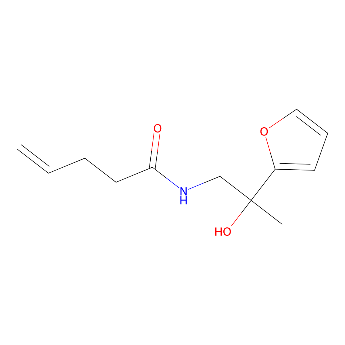 N-[2-(furan-2-yl)-2-hydroxypropyl]pent-4-enamide molecular structure, CAS 1788833-03-3