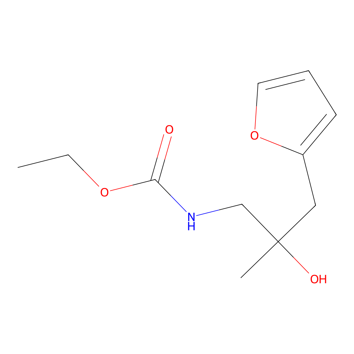 Ethyl (3-(furan-2-yl)-2-hydroxy-2-methylpropyl)carbamate molecular structure, CAS 1788833-05-5